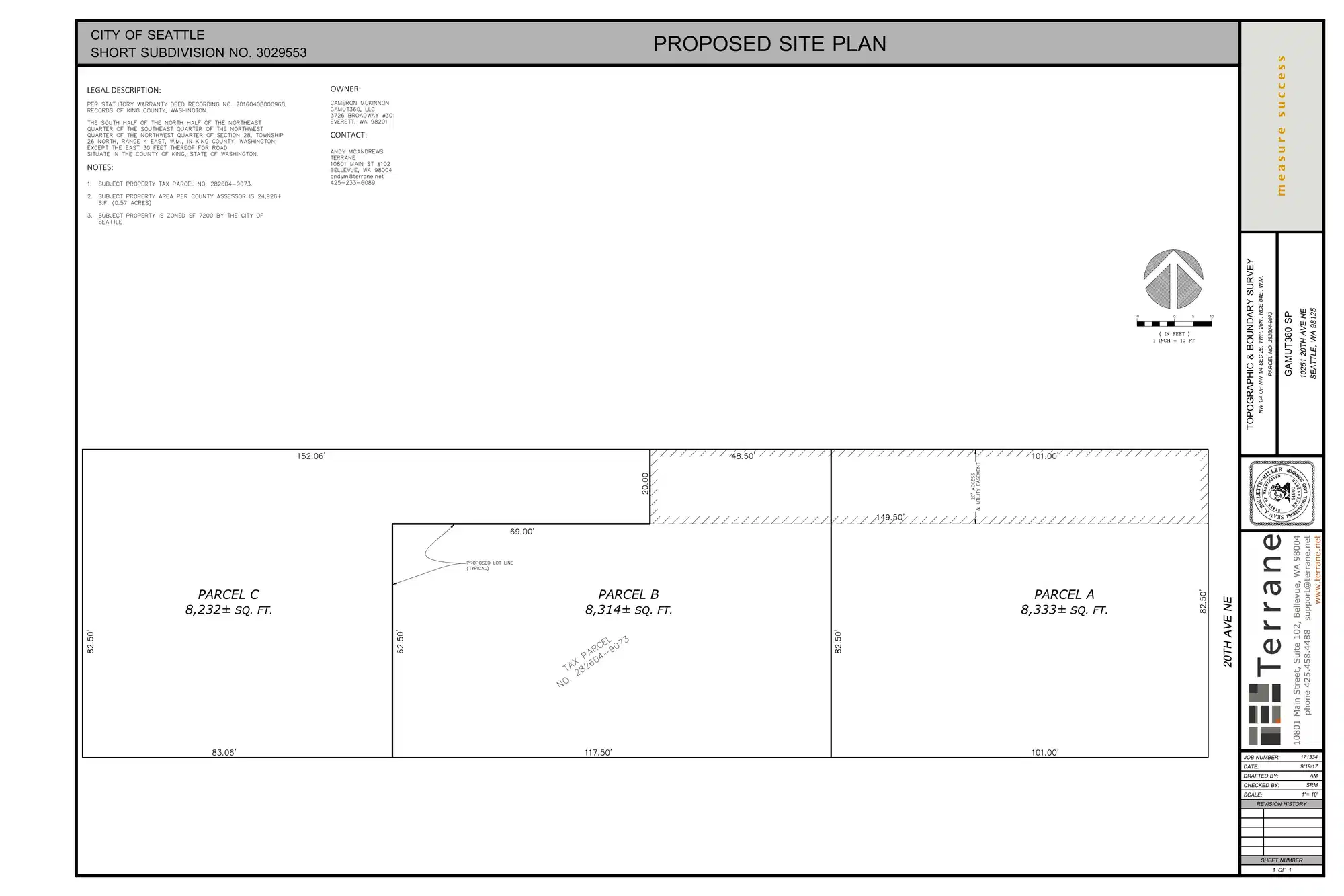Site plan for 12049 20th Ave NE