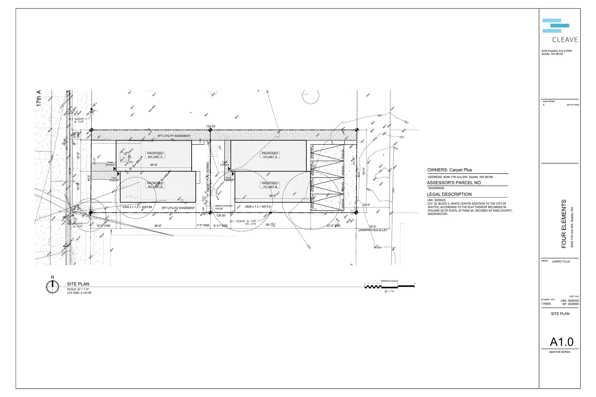 Site plan for 9250 17th Ave SW