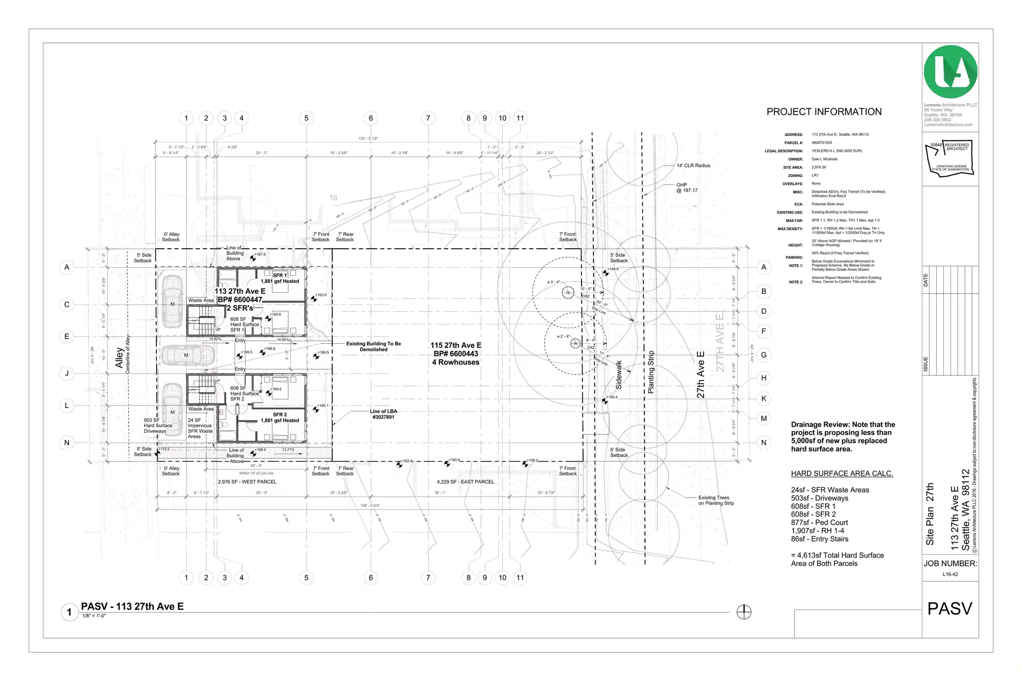 Site plan for 113 B 27th Ave E
