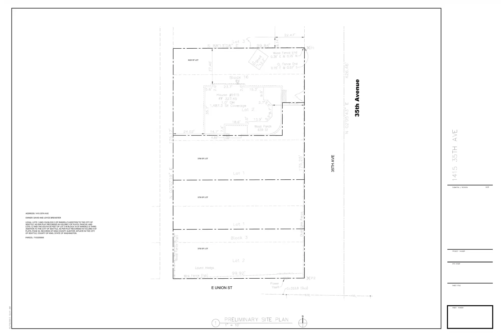 Site plan for 1403 35th Ave