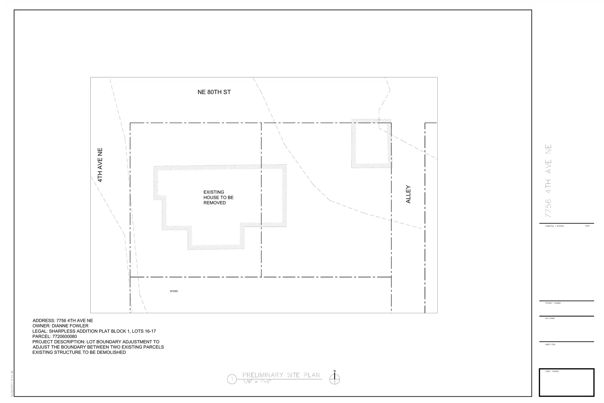 Site plan for 411 NE 80th St