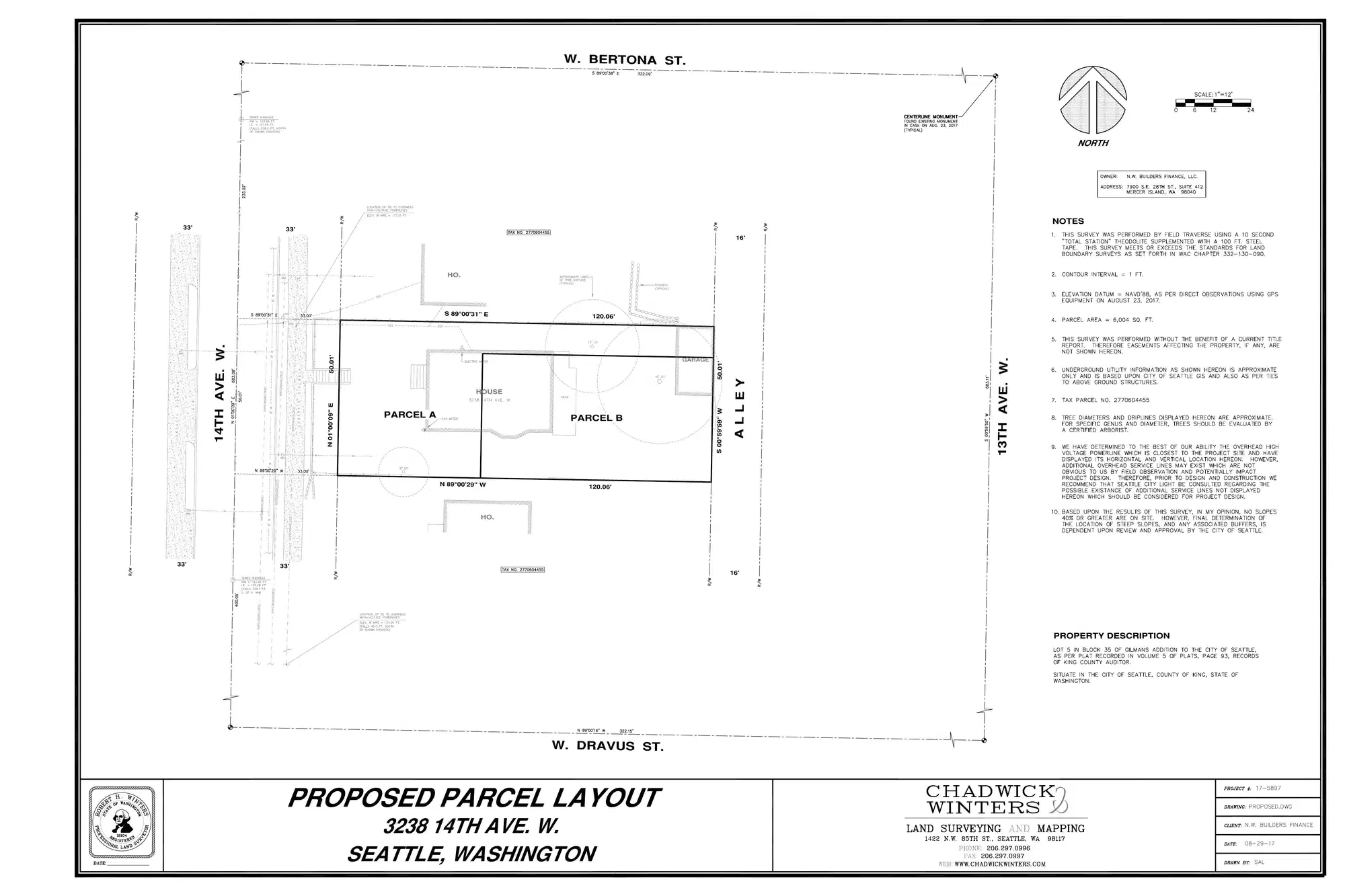 Site plan for 3238 14th Ave W