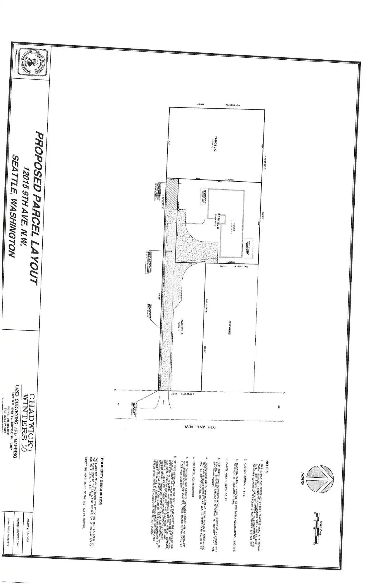 Site plan for 12015 9th Ave NW