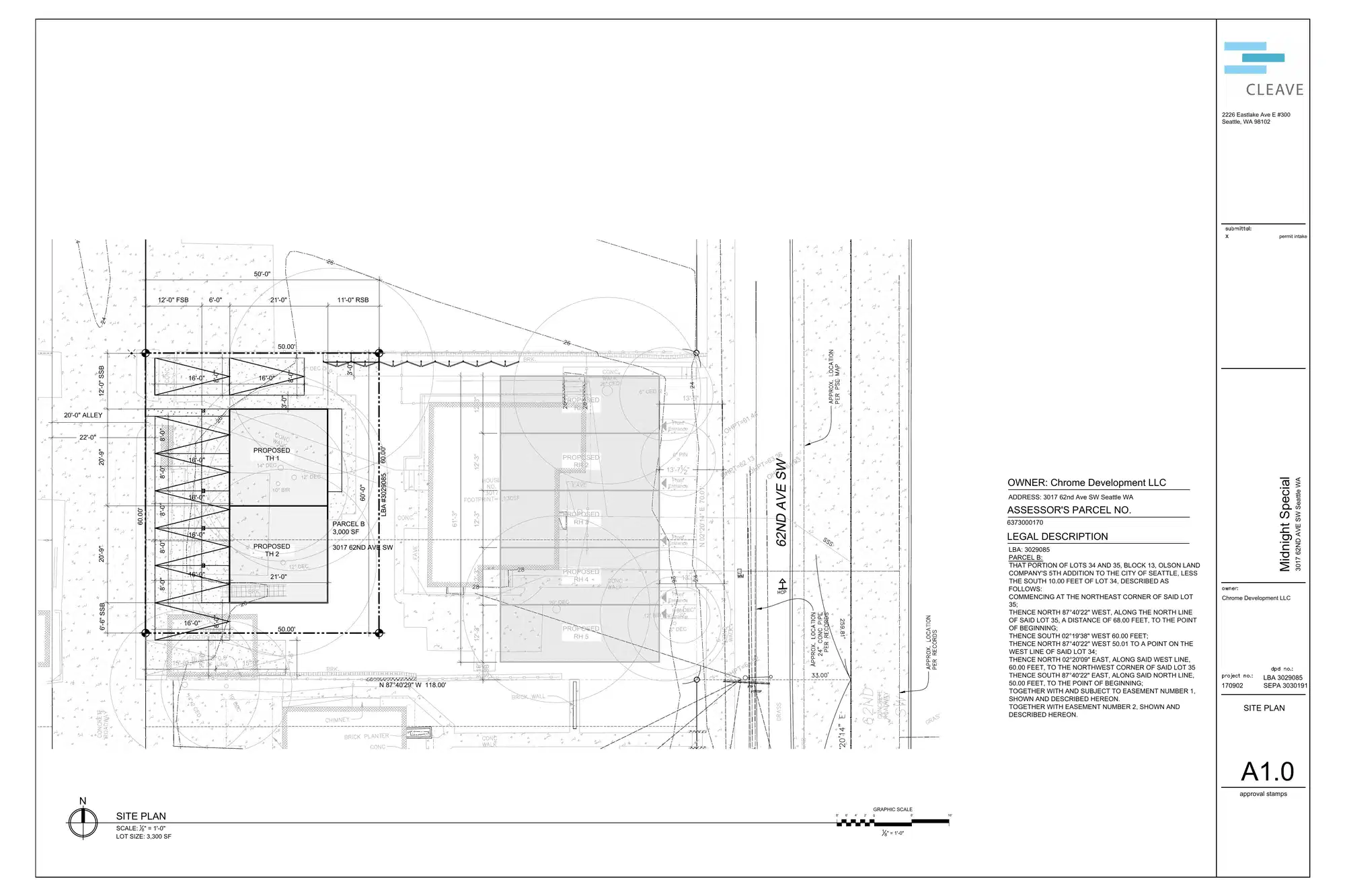 Site plan for 3017 62nd Ave SW