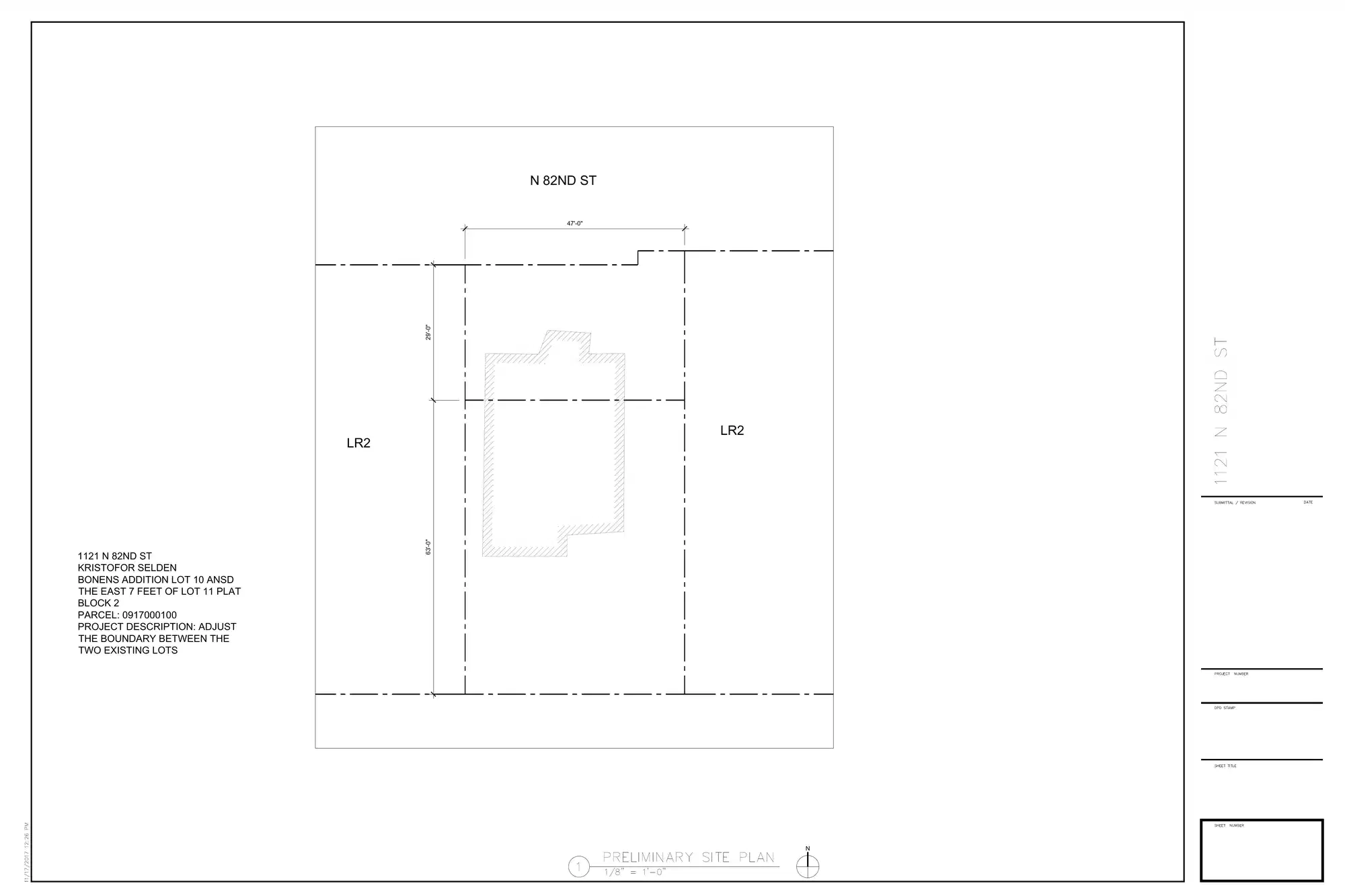 Site plan for 1121 N 82nd St