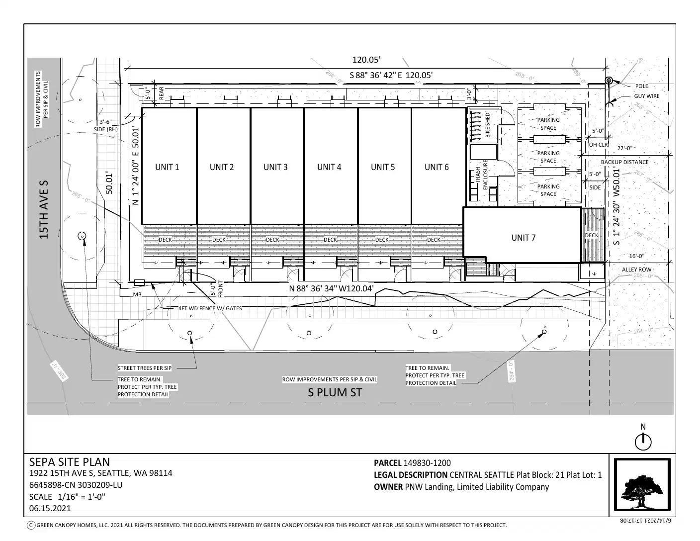 Site plan for 1500 S Plum St