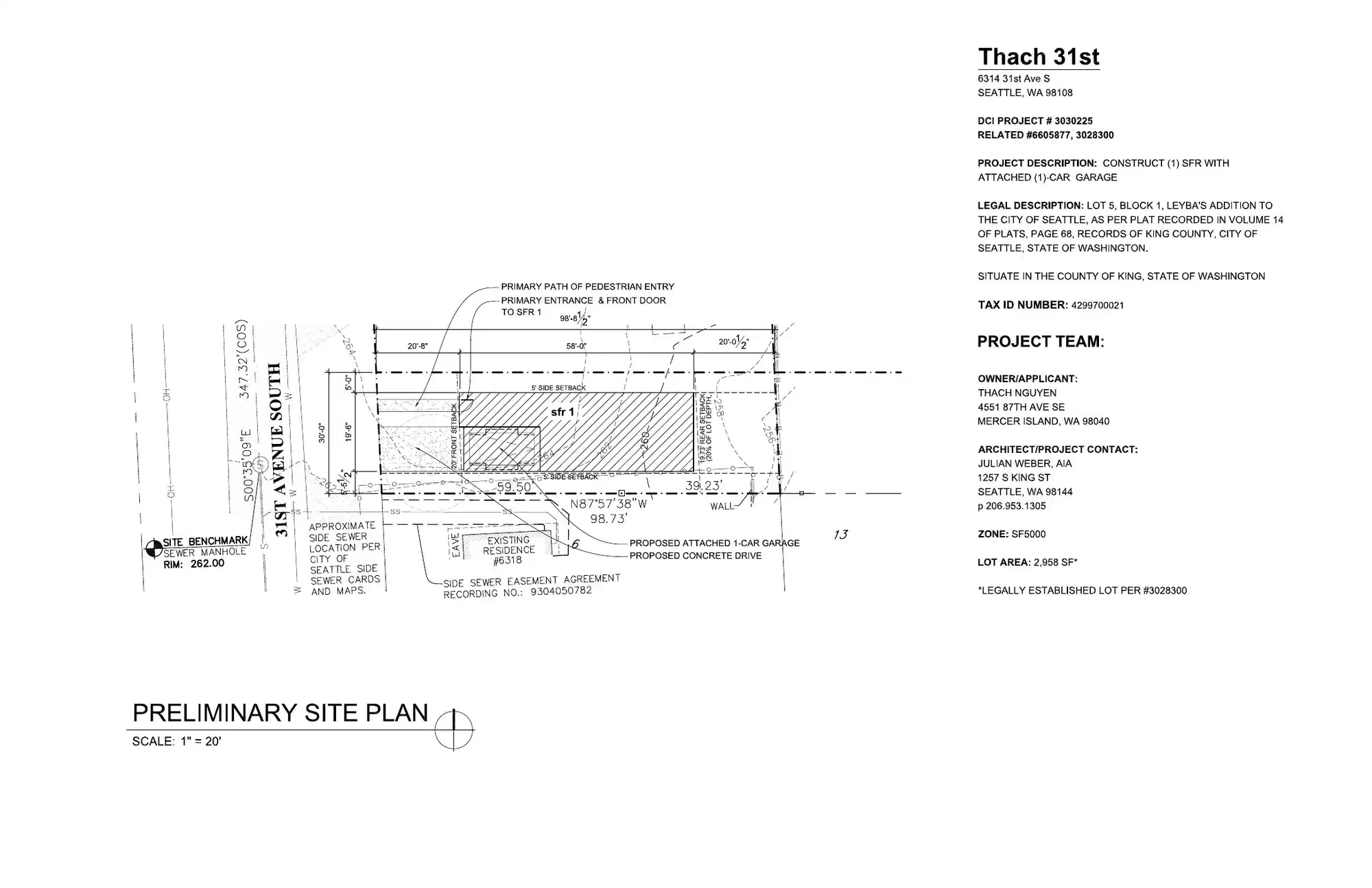 Site plan for 6314 31st Ave S