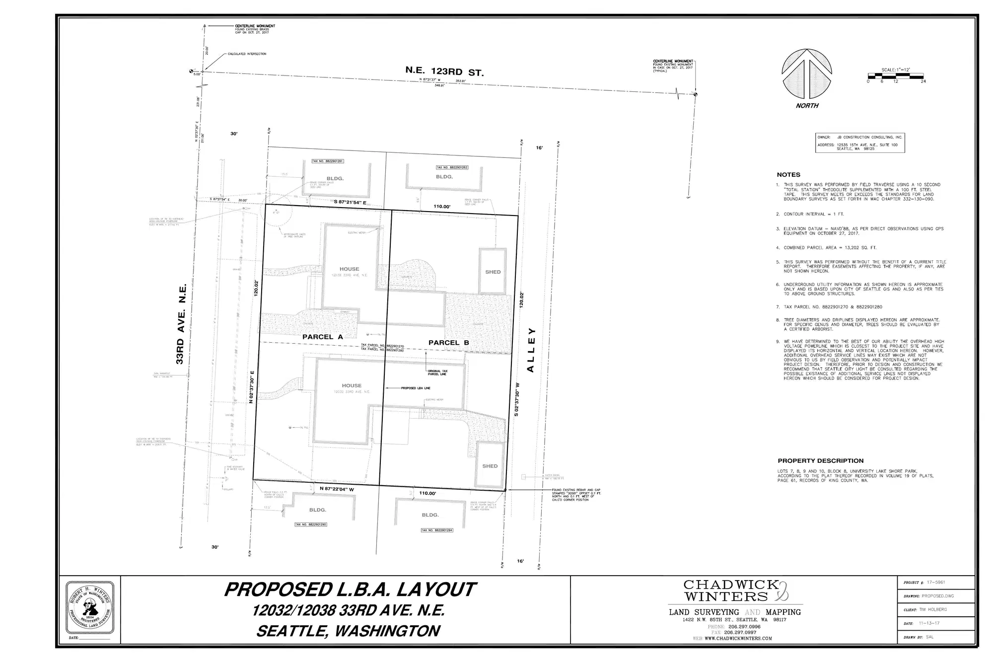 Site plan for 12040 33rd Ave NE