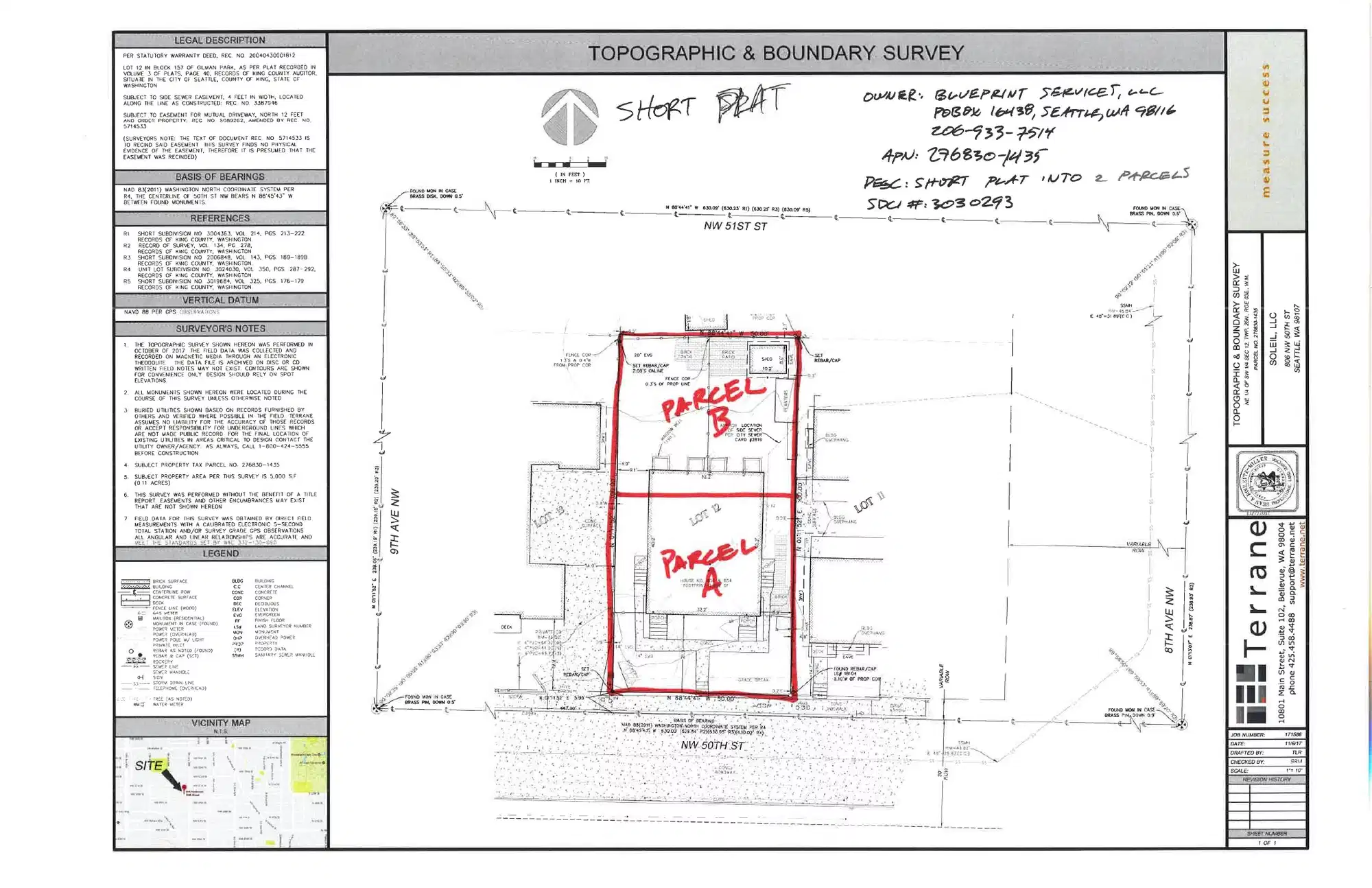 Site plan for 806 NW 50th St