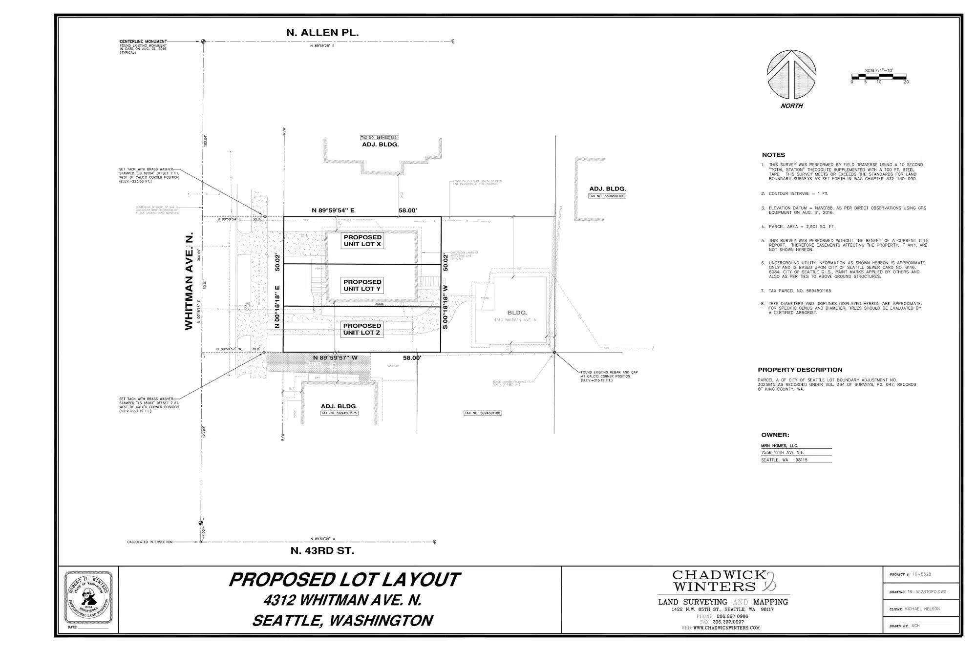 Site plan for 4312 Whitman Ave N