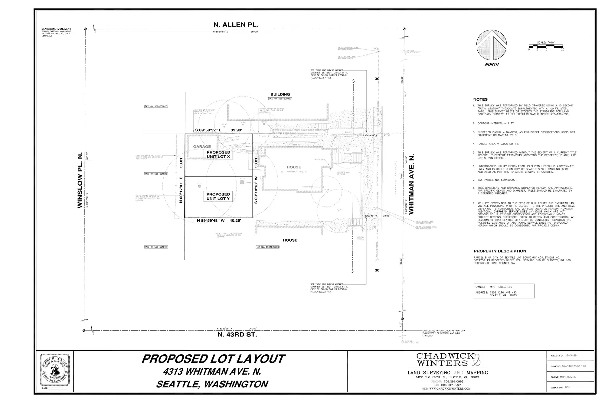 Site plan for 4313 Whitman Ave N