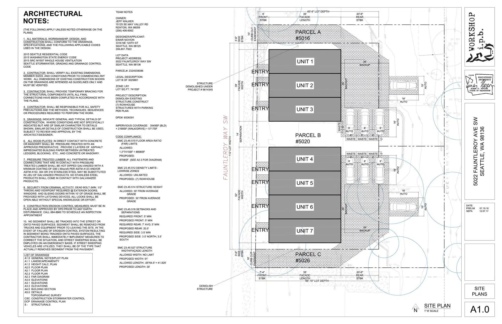 Site plan for 5022 Fauntleroy Way SW