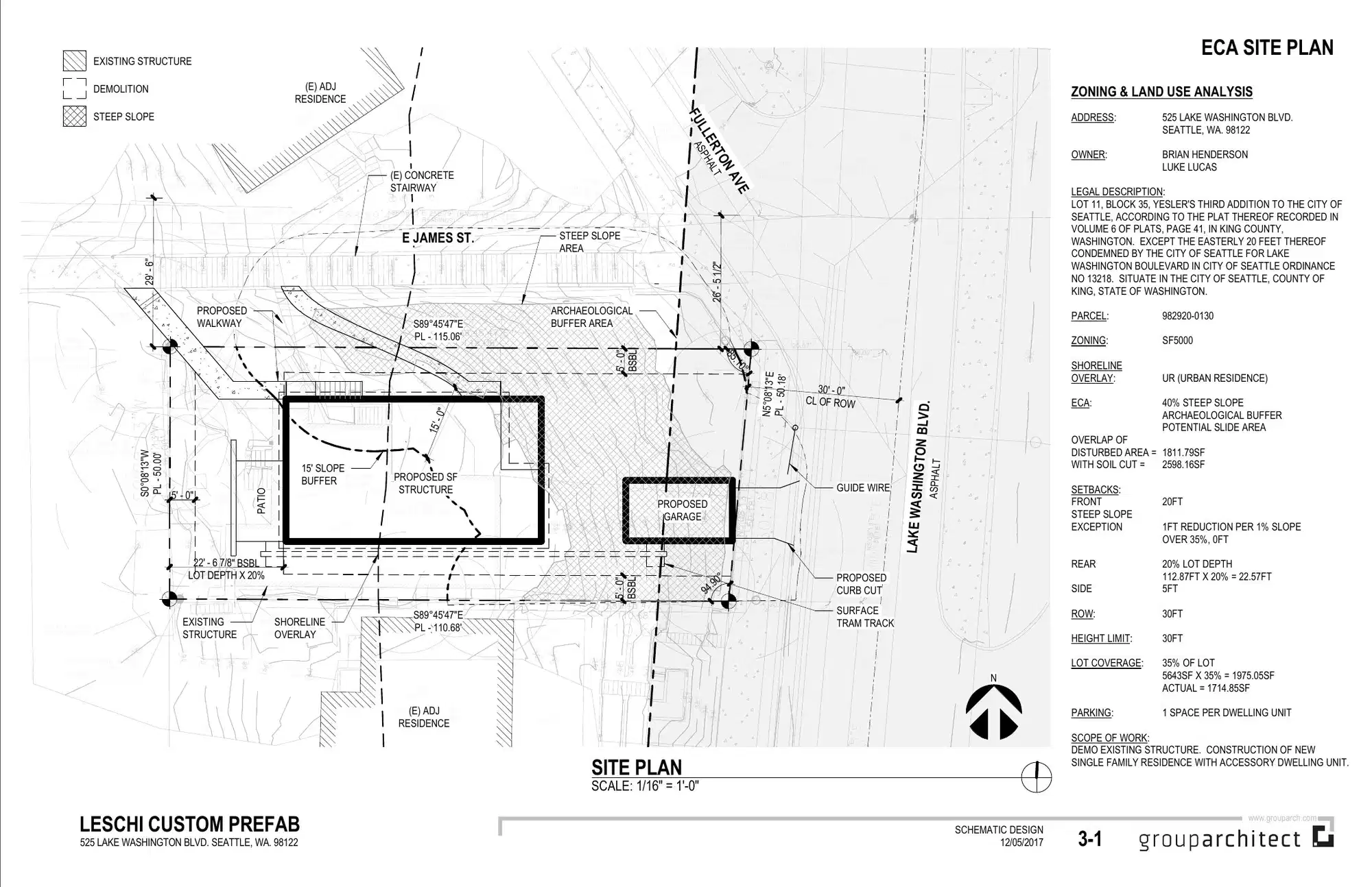 Site plan for 525 Lake Washington Blvd