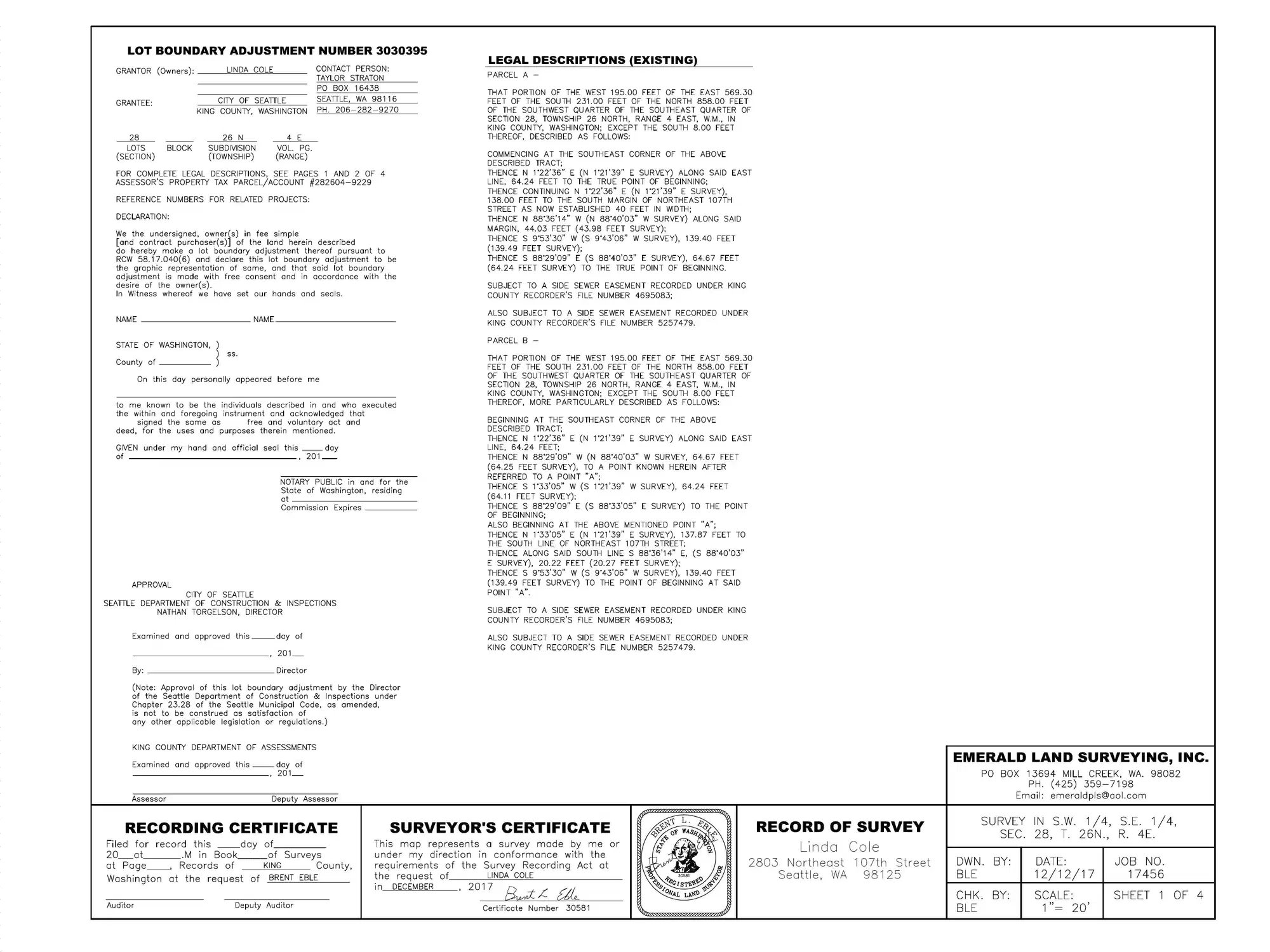 Site plan for 2801 NE 107th St