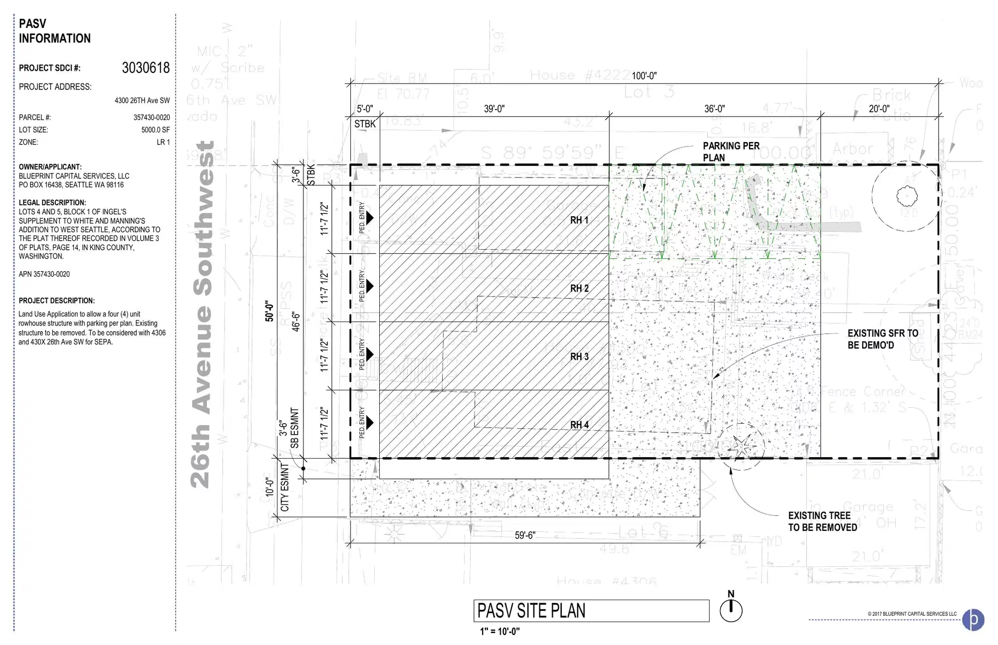 Site plan for 4308 26th Ave SW