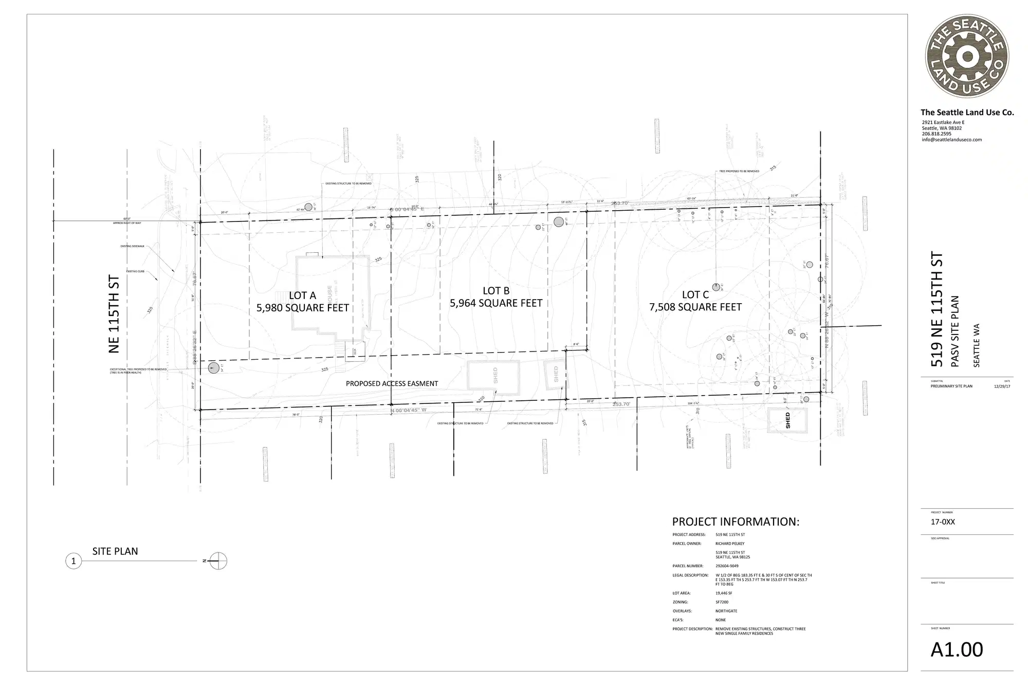 Site plan for 517 NE 115th St