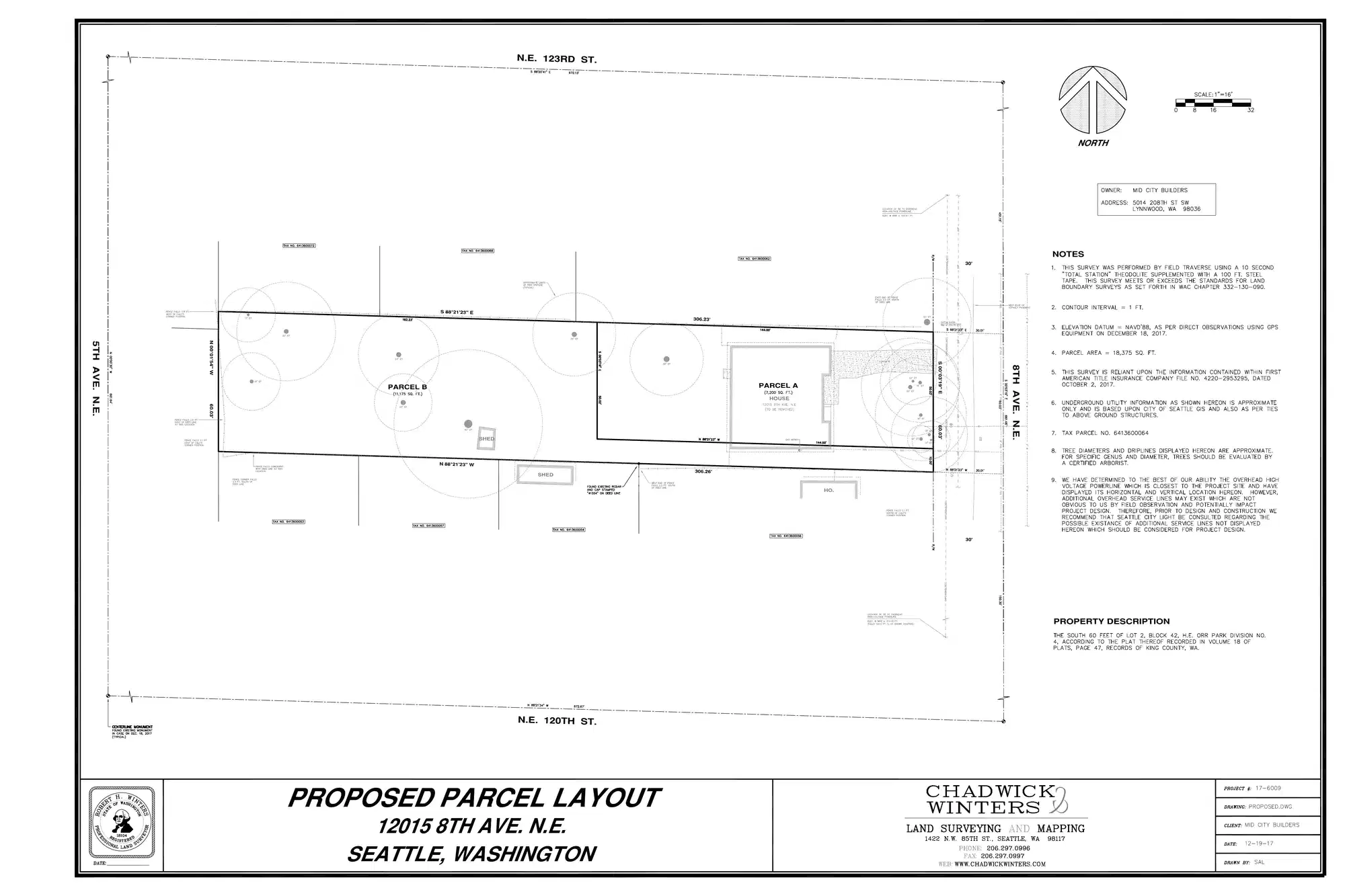 Site plan for 12013 8th Ave NE