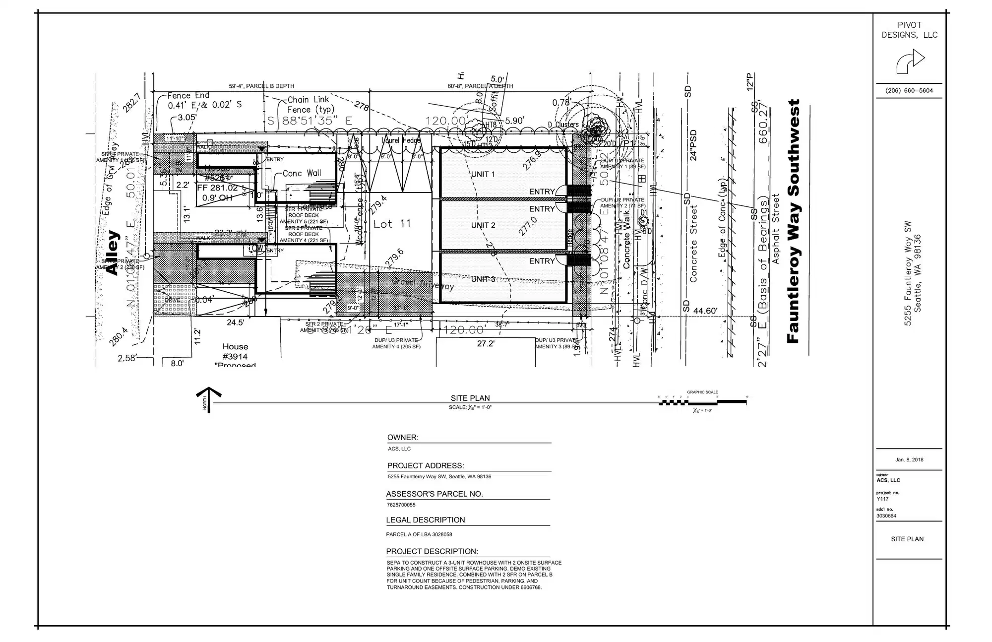 Site plan for 5255 Fauntleroy Way SW