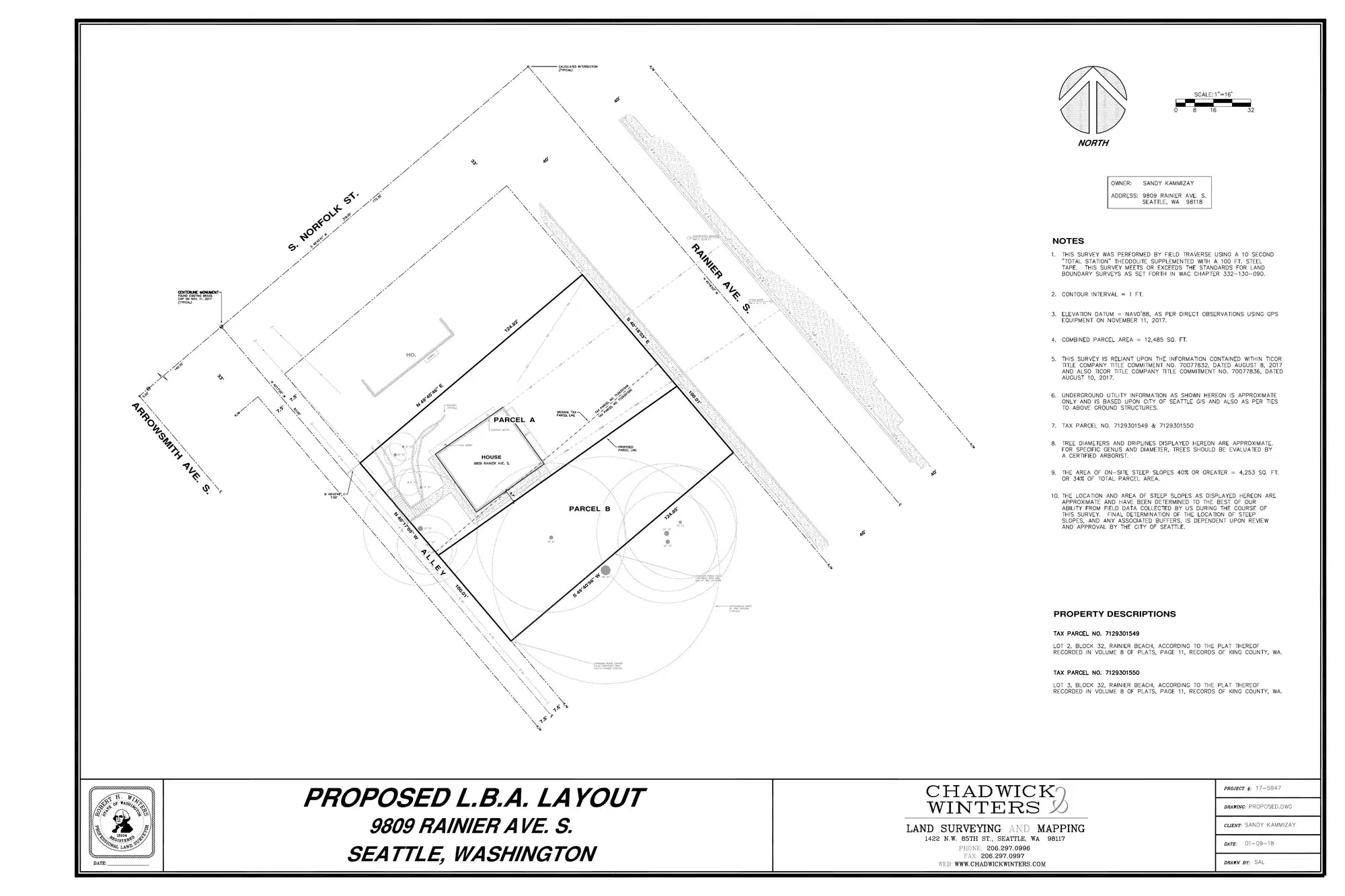 Site plan for 9811 Rainier Ave S