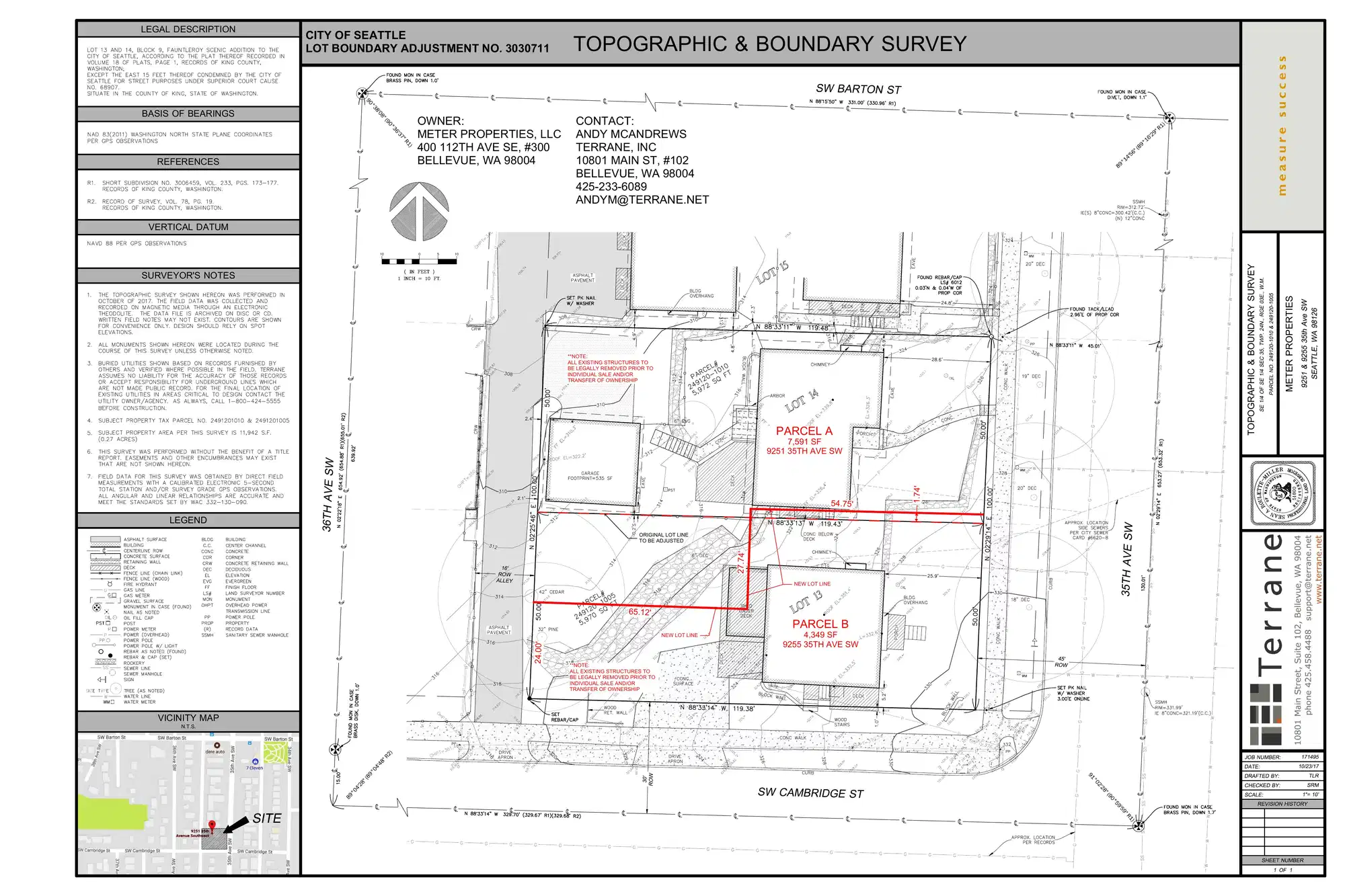 Site plan for 9255 35th Ave SW