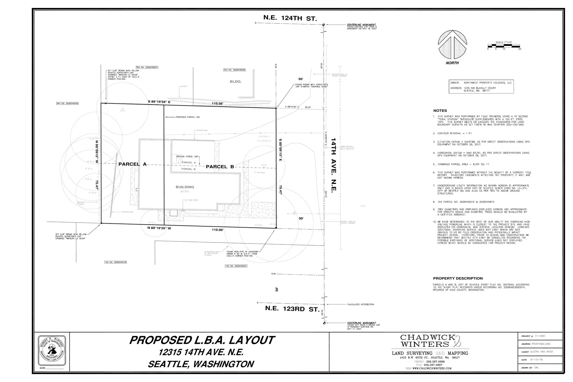 Site plan for 12313 14th Ave NE