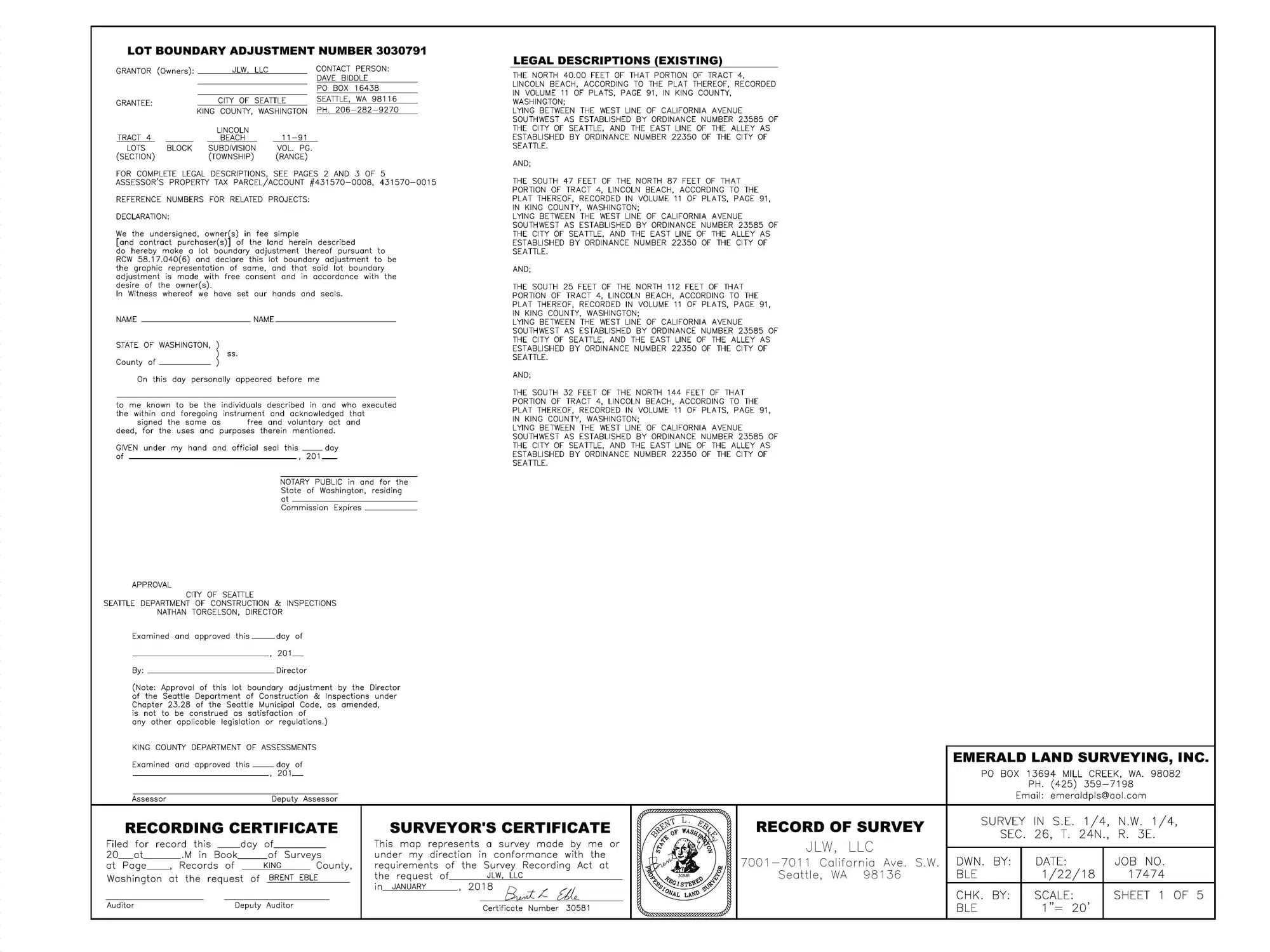 Site plan for 7001 California Ave SW