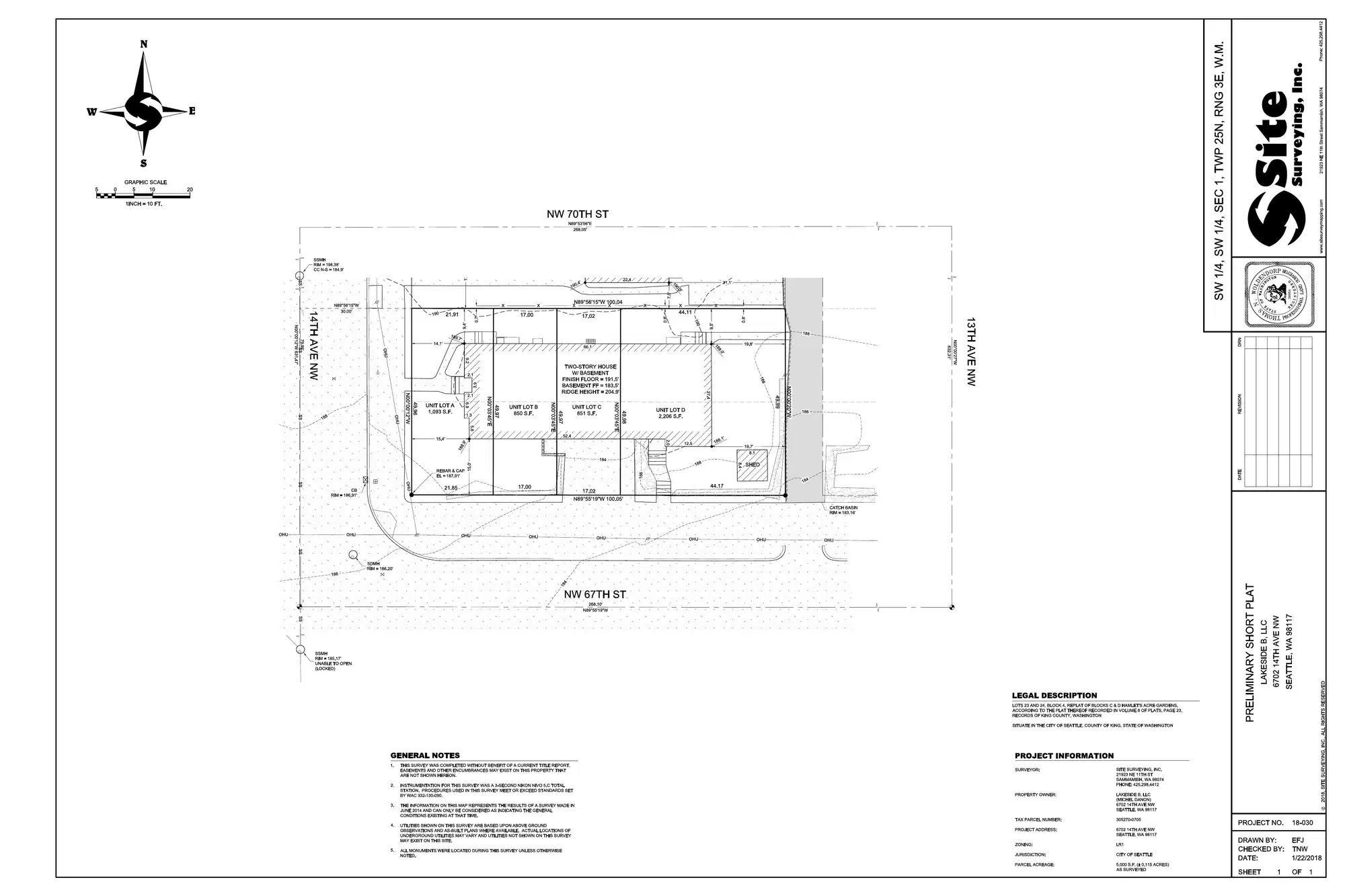 Site plan for 6702 14th Ave NW