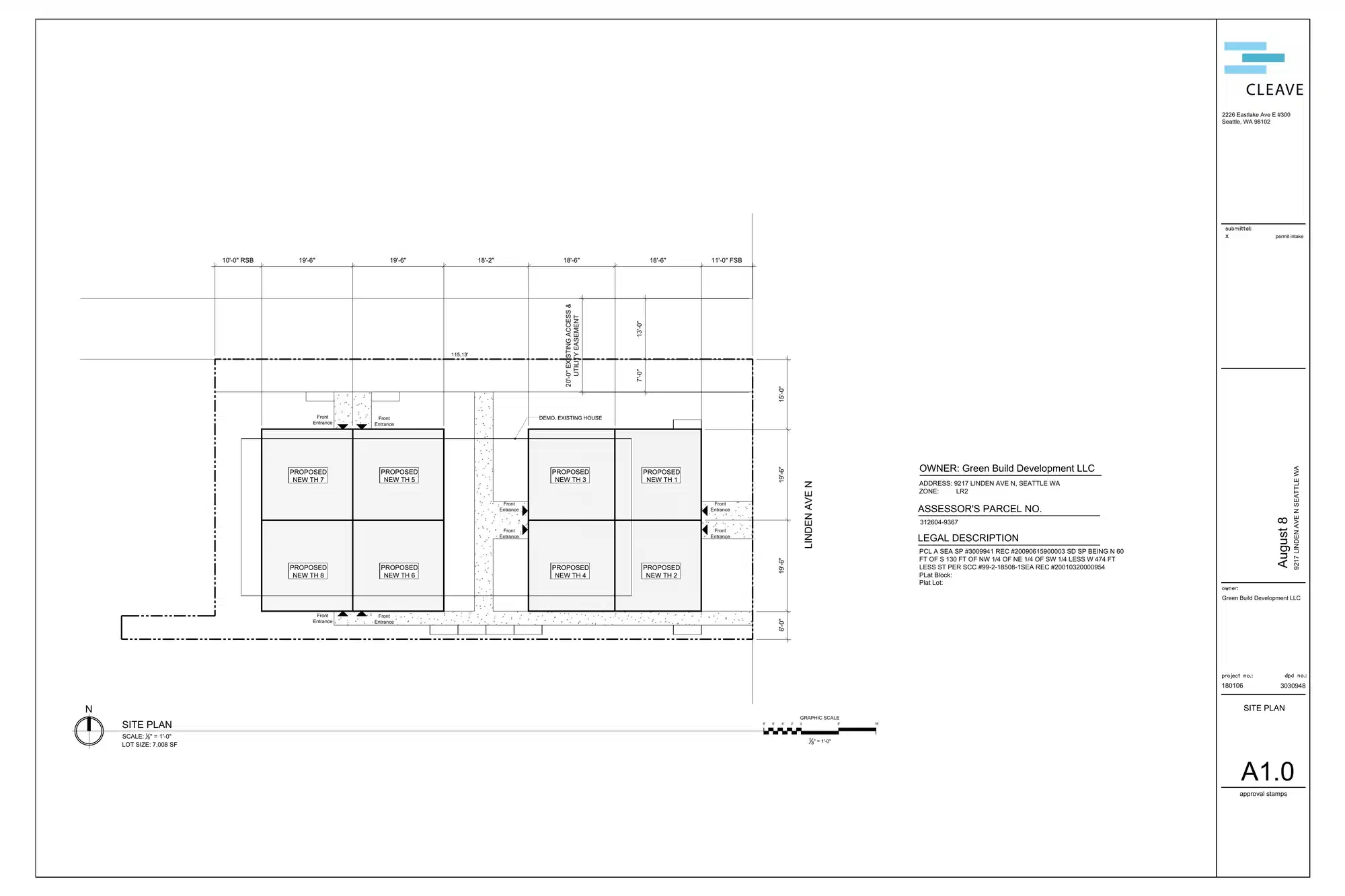 Site plan for 9219 Linden Ave N
