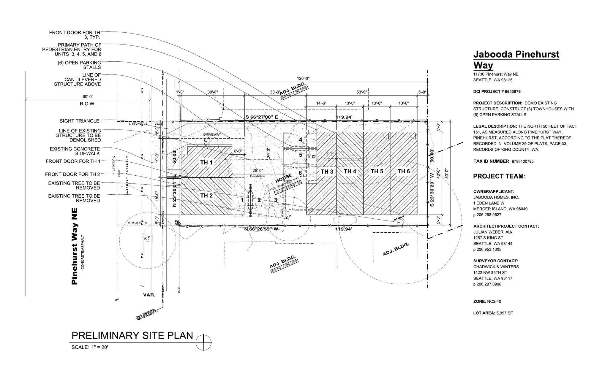 Site plan for 11730 Pinehurst Way NE