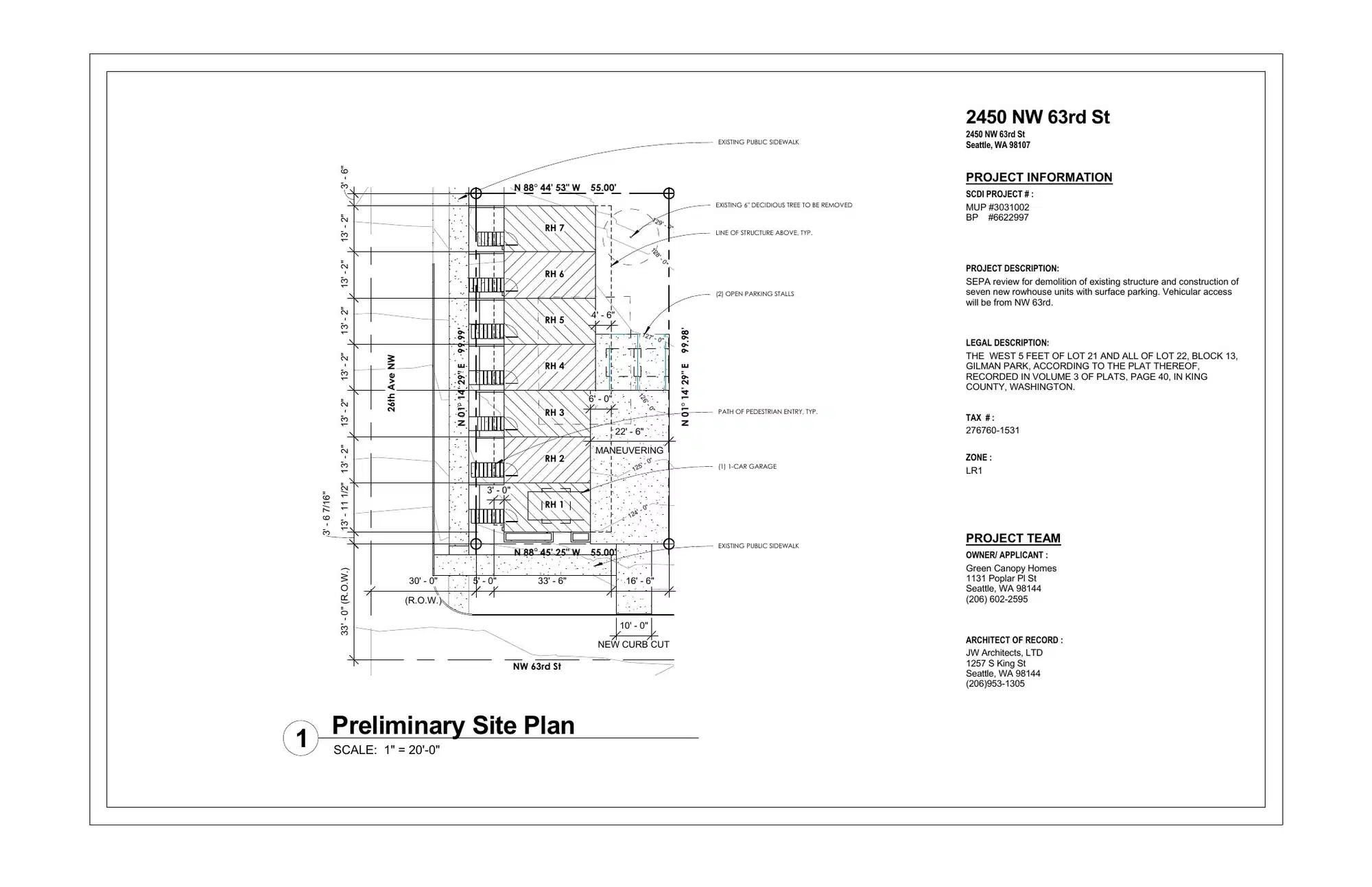Site plan for 6300 26th Ave NW
