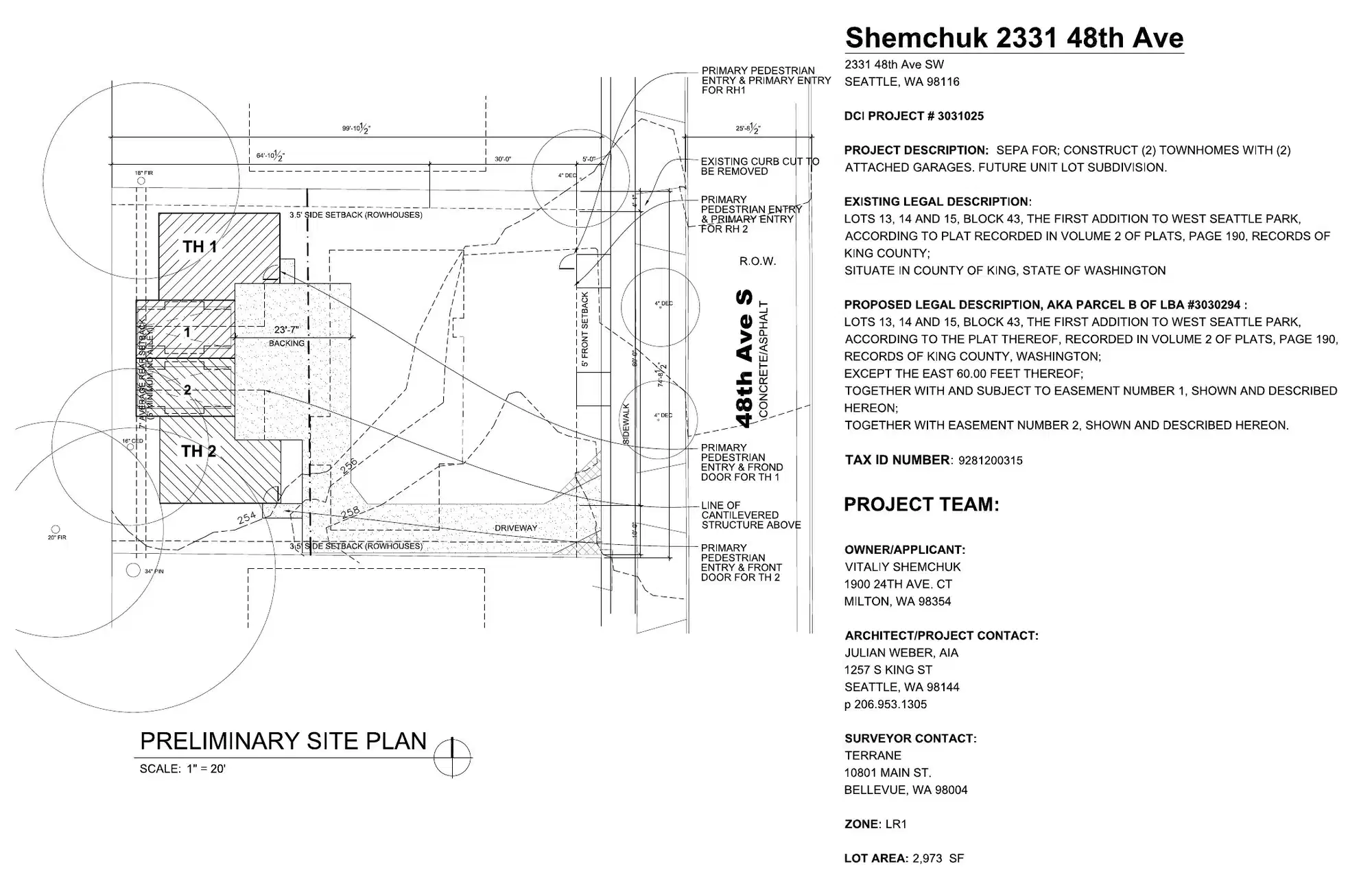 Site plan for 2331 48th Ave SW