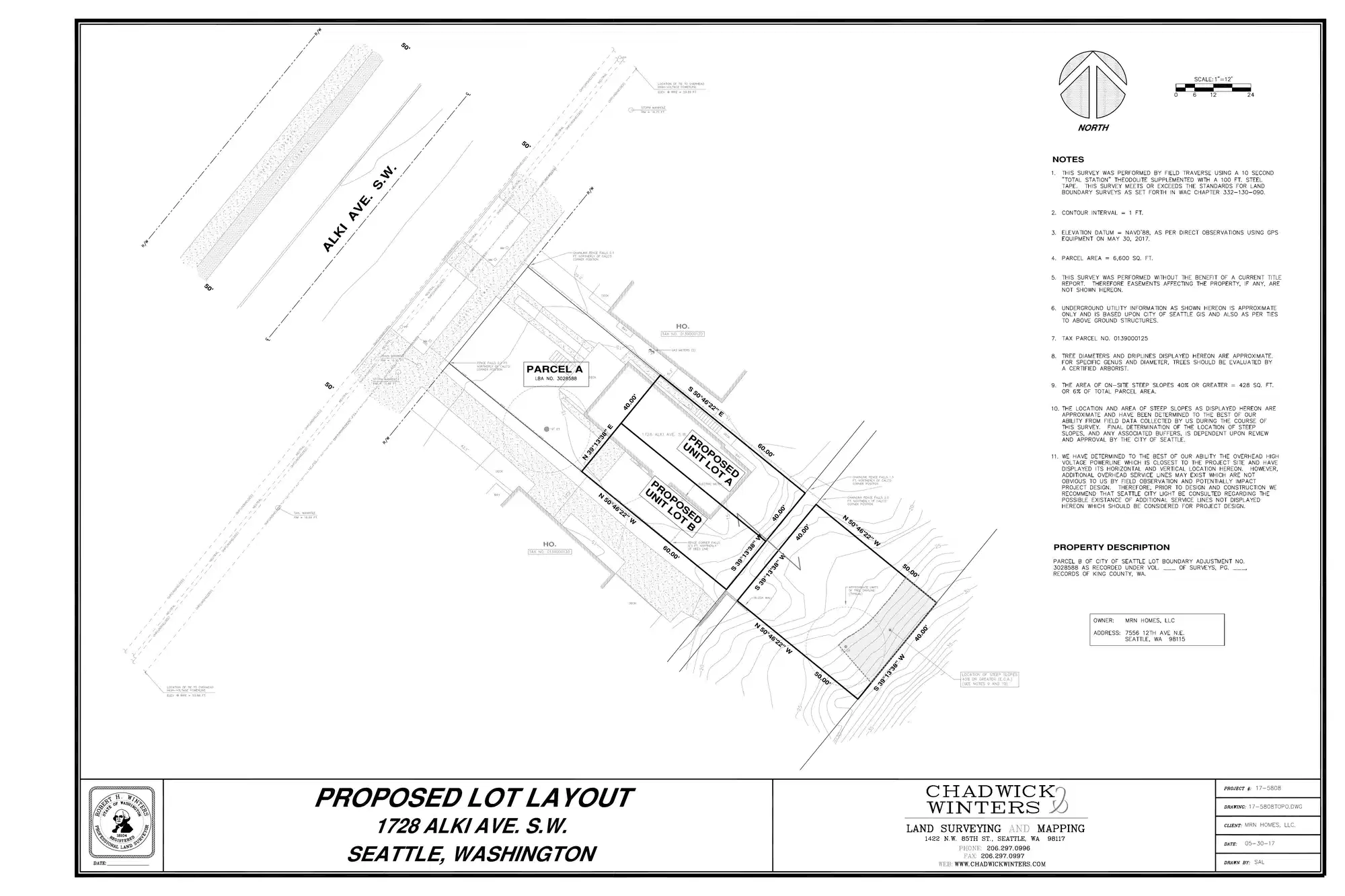 Site plan for 1728 Alki Ave SW