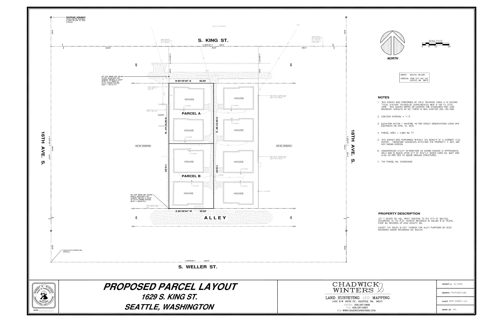 Site plan for 1629 S King St