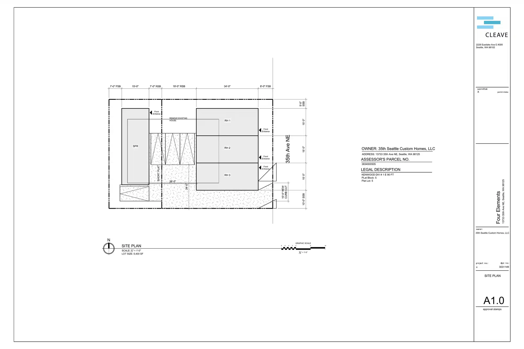 Site plan for 13735 35th Ave NE