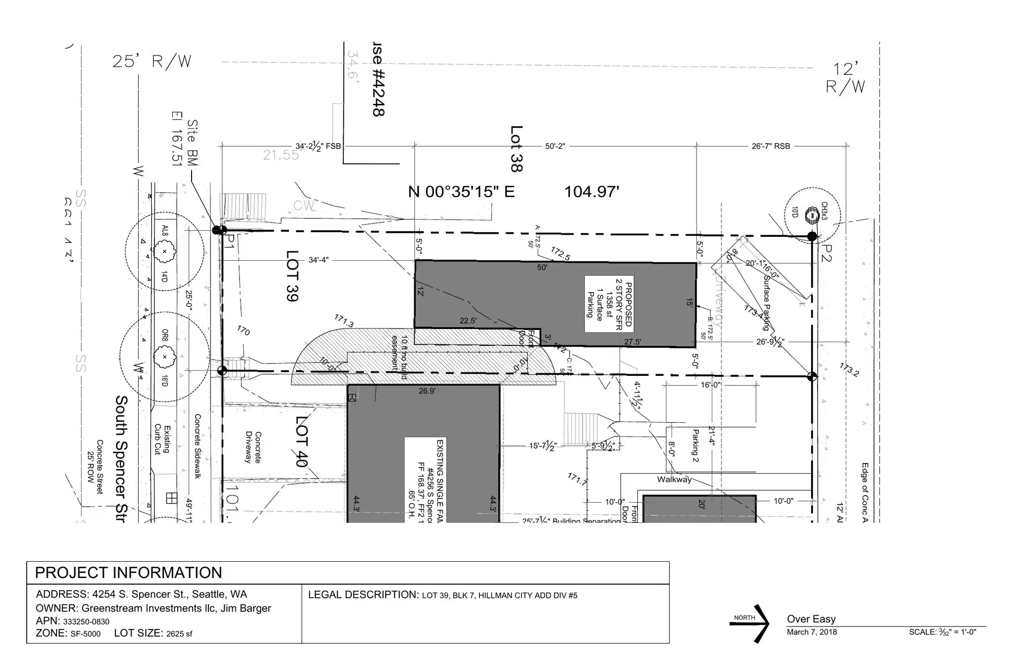 Site plan for 4254 S Spencer St