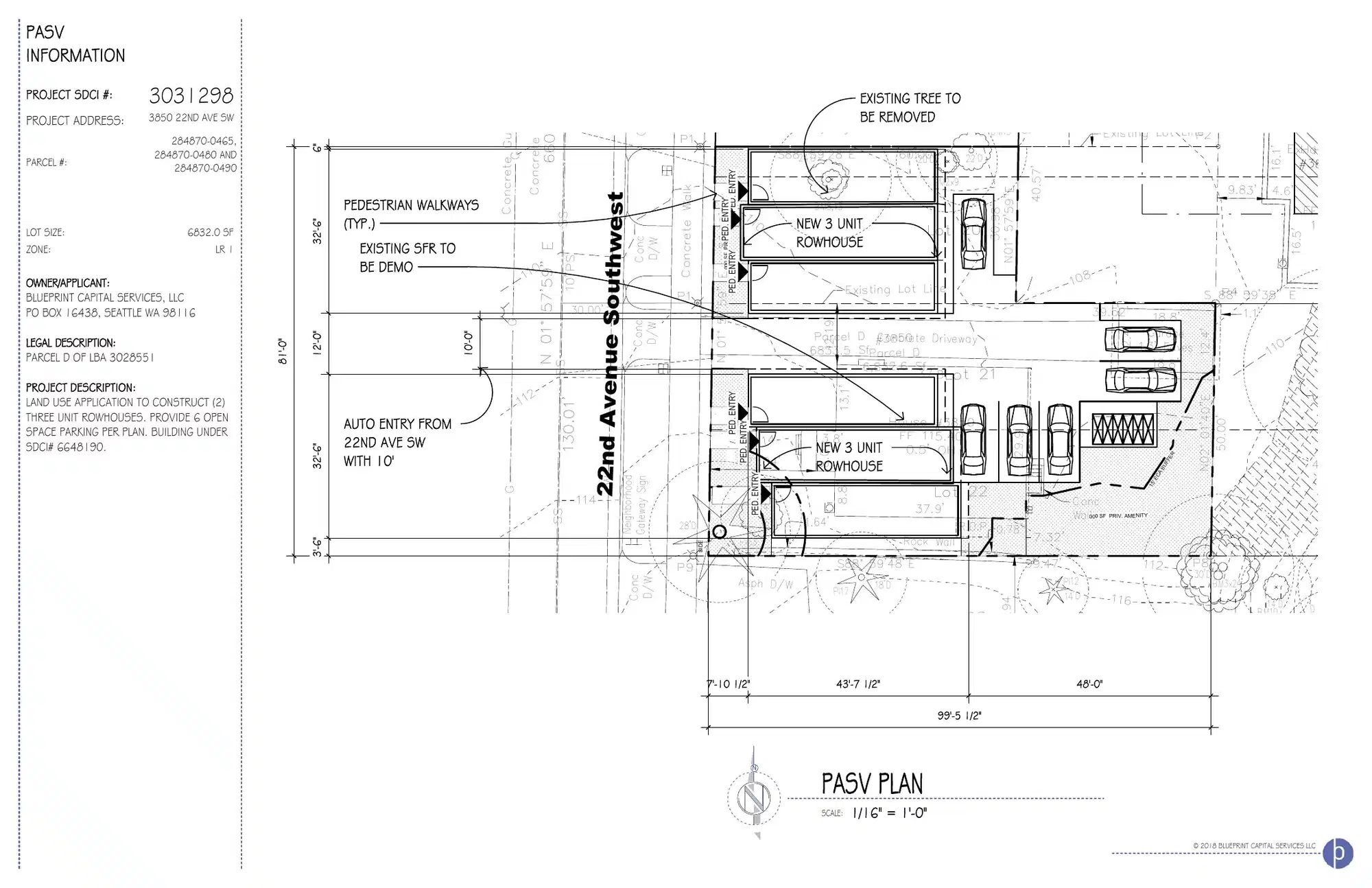 Site plan for 3850 22nd Ave SW