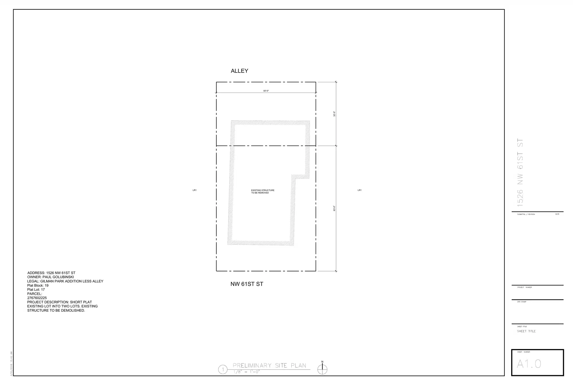 Site plan for 1528 NW 61st St