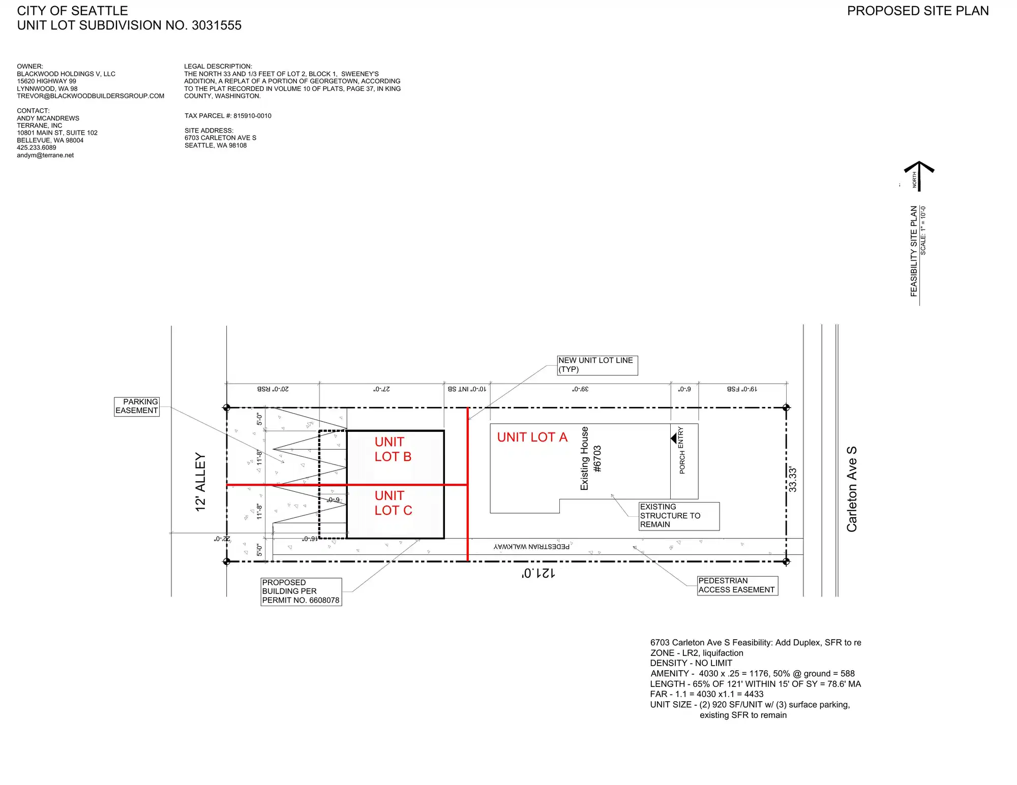 Site plan for 6703 Carleton Ave S
