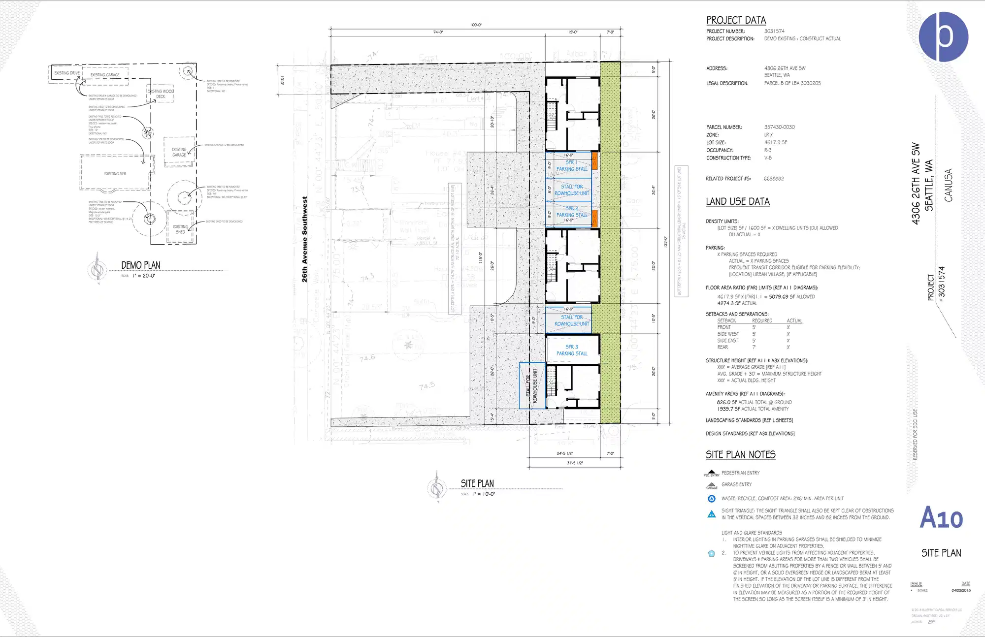 Site plan for 4306 26th Ave SW