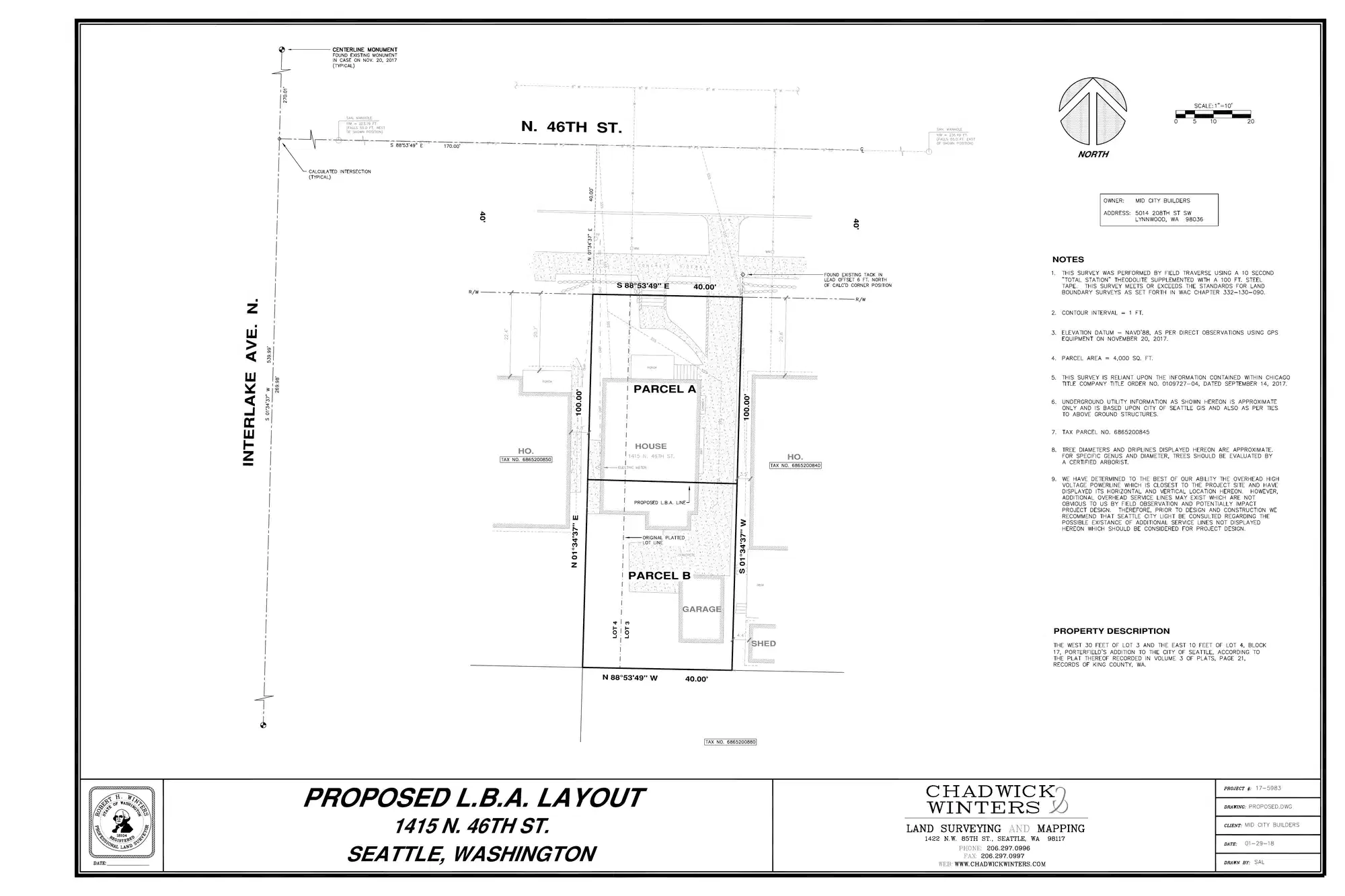 Site plan for 1415 N 46th St