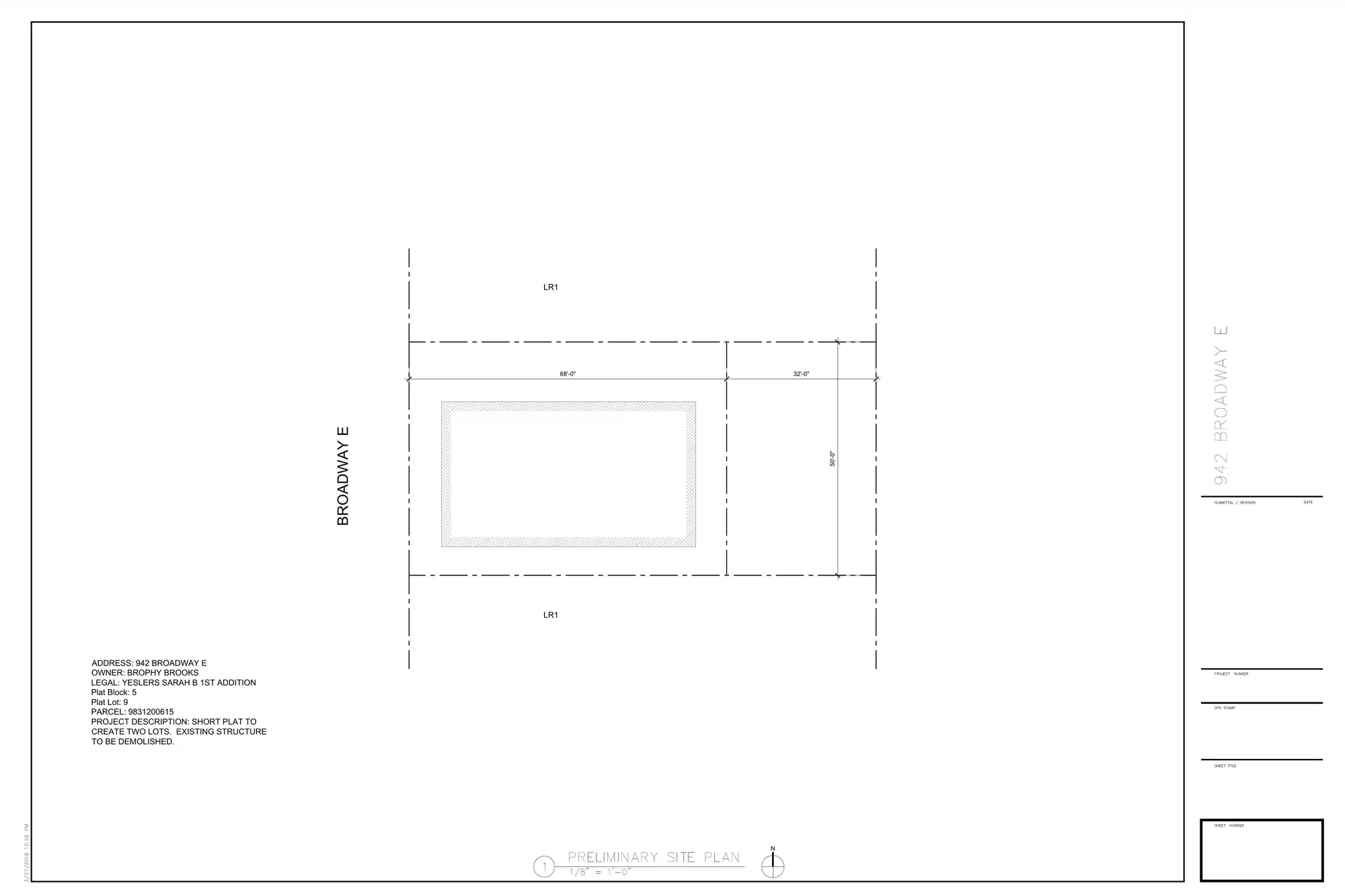 Site plan for 940 Broadway E