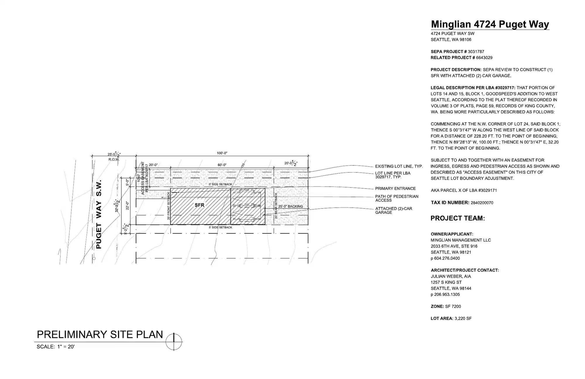 Site plan for 4724 Puget Way SW