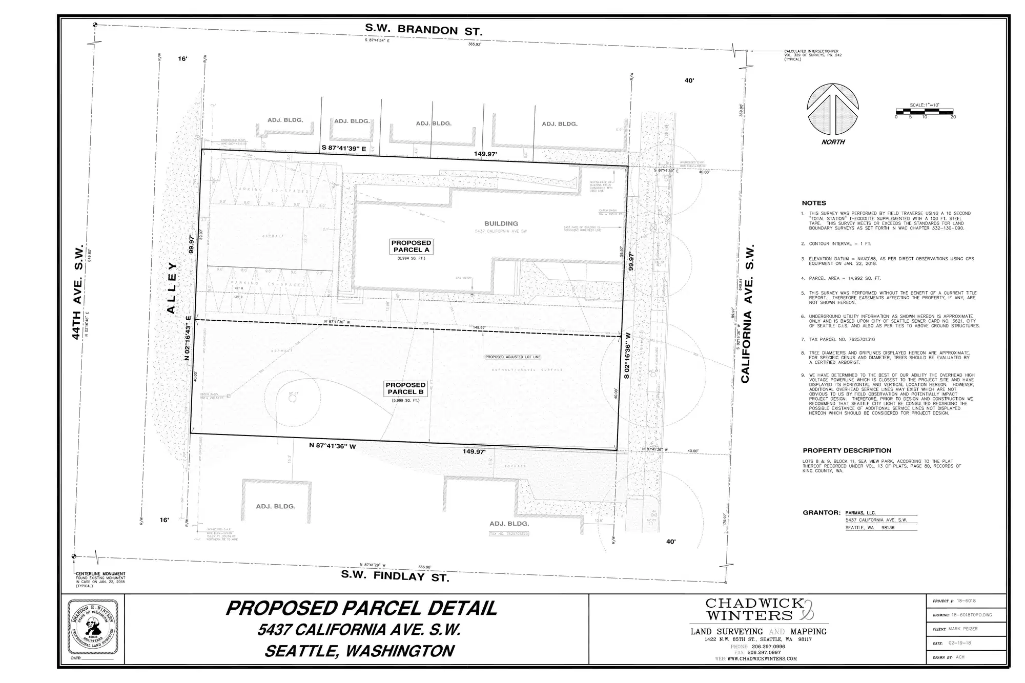 Site plan for 5439 G California Ave SW