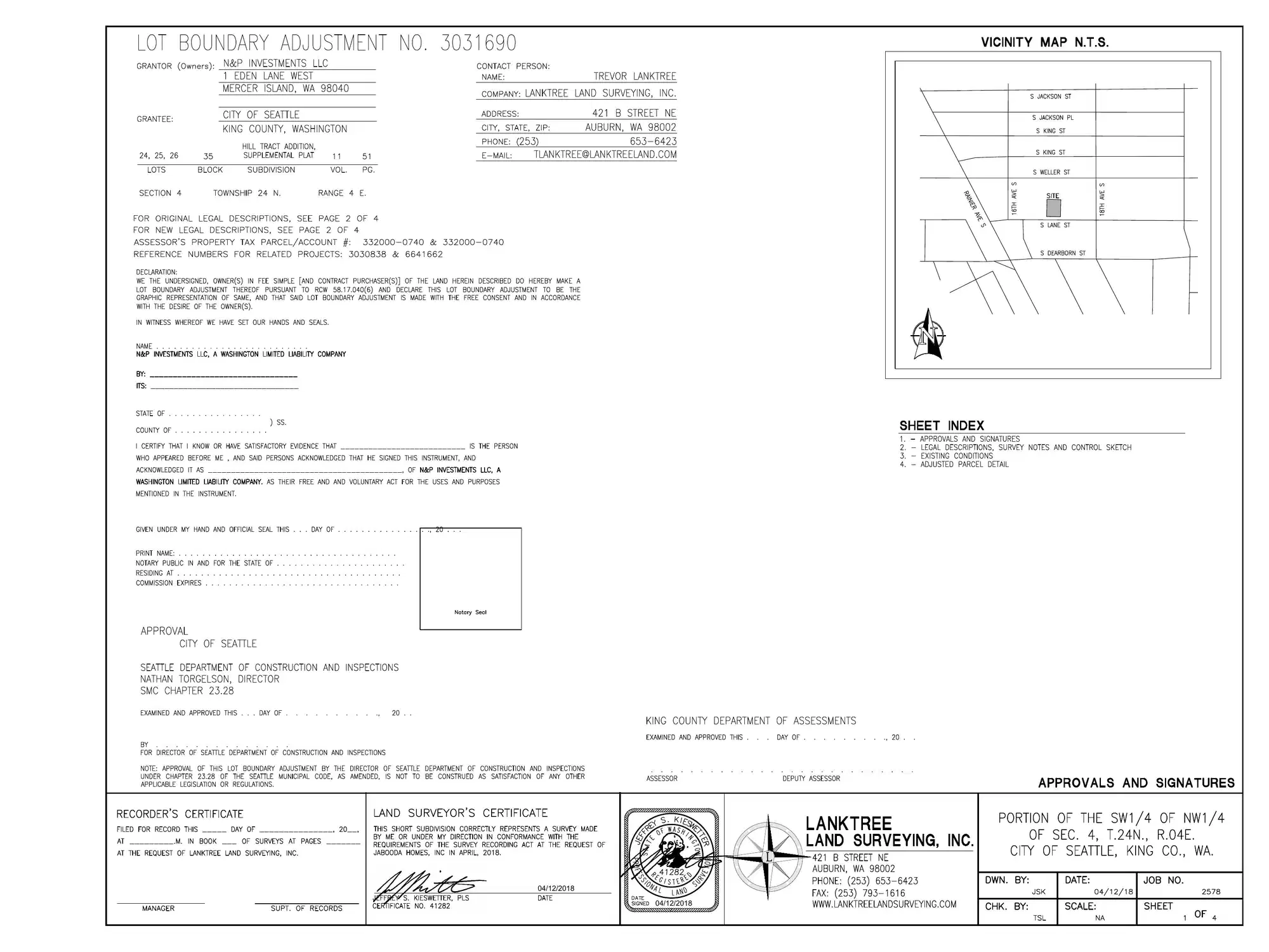 Site plan for 1626 S Lane St