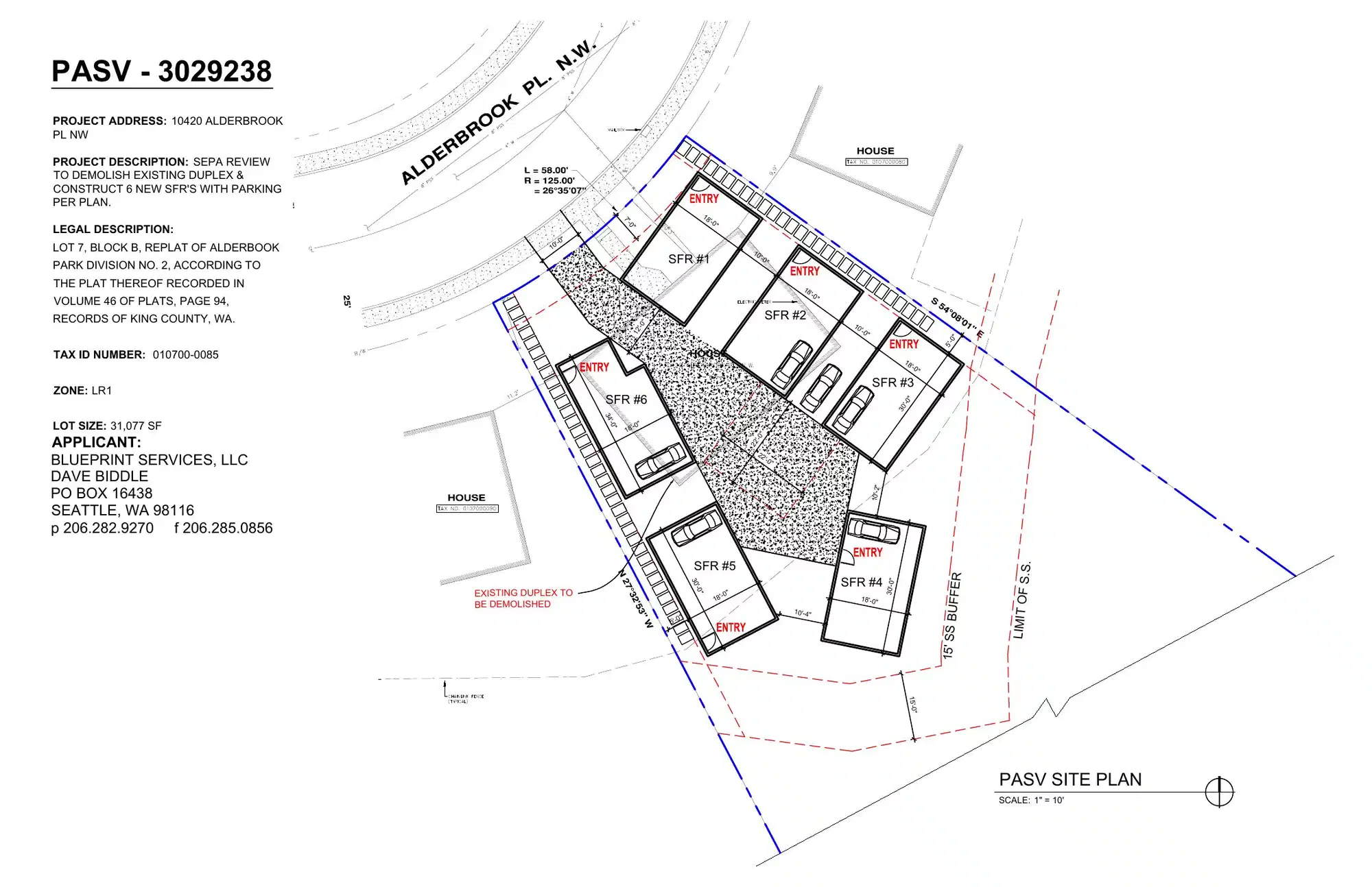 Site plan for 10422 C Alderbrook Pl NW