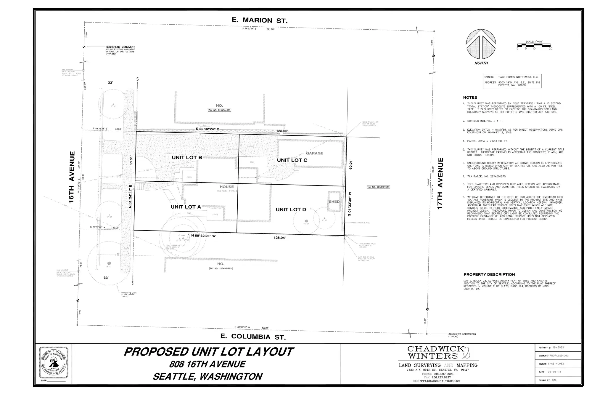 Site plan for 808 16th Ave