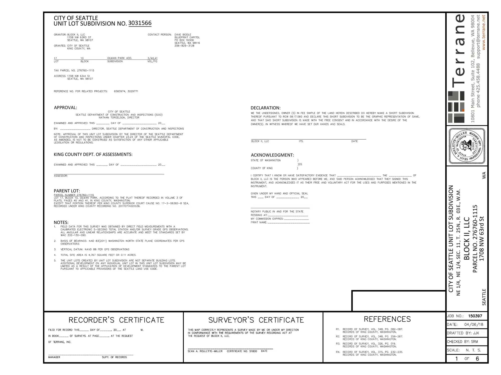 Site plan for 1706 NW 63rd St