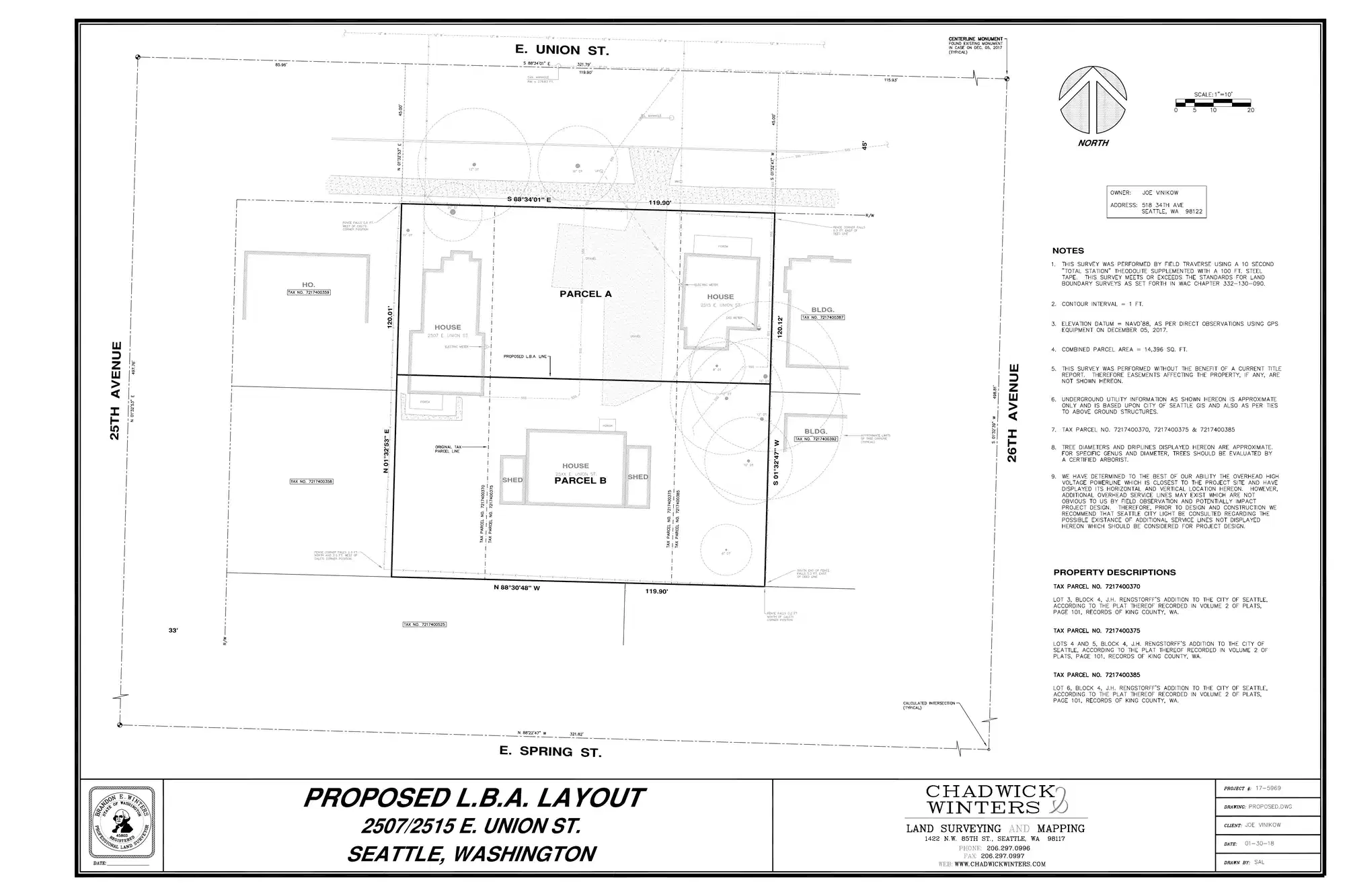 Site plan for 2507 E Union St