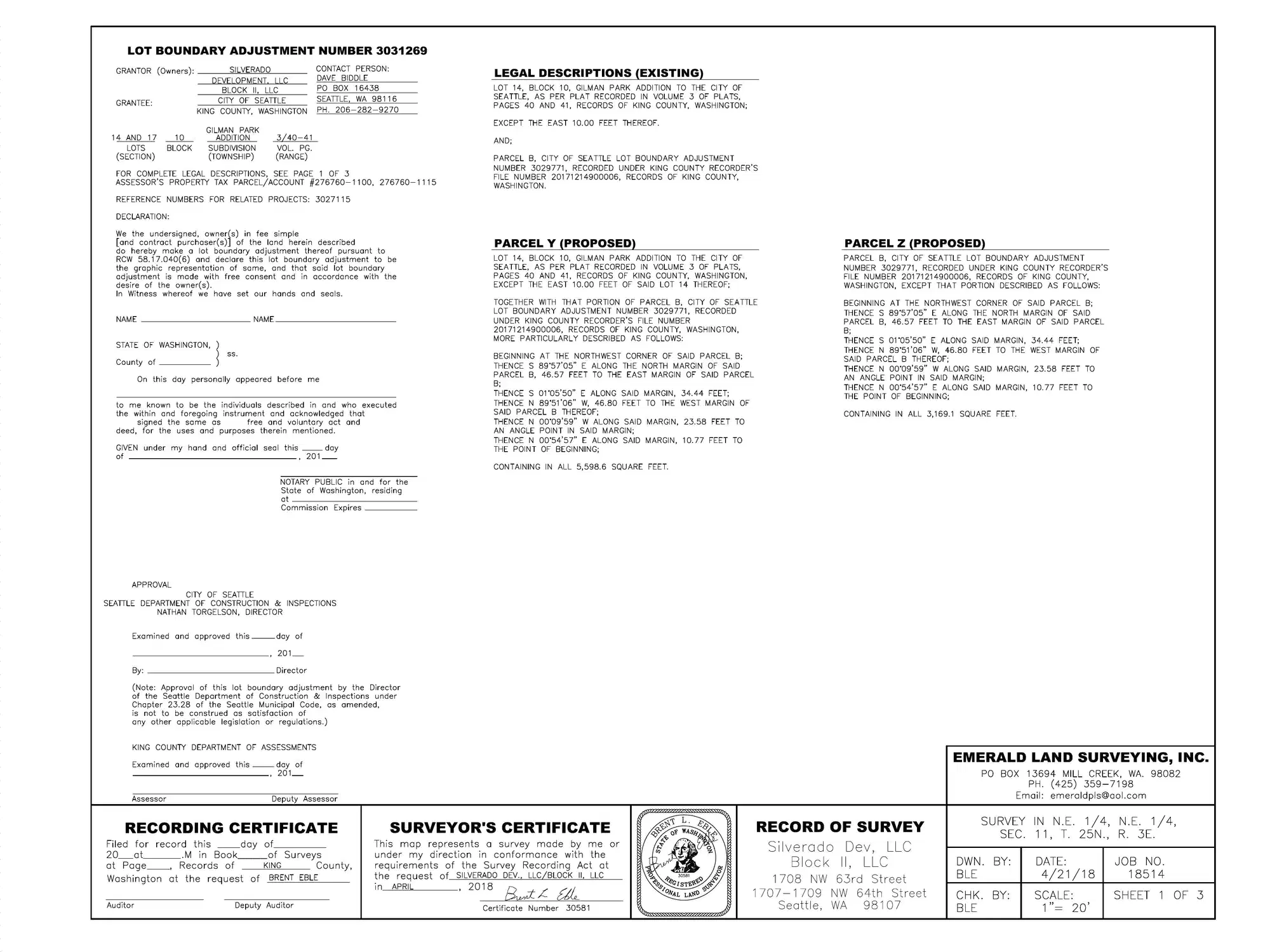 Site plan for 1707 NW 64th St