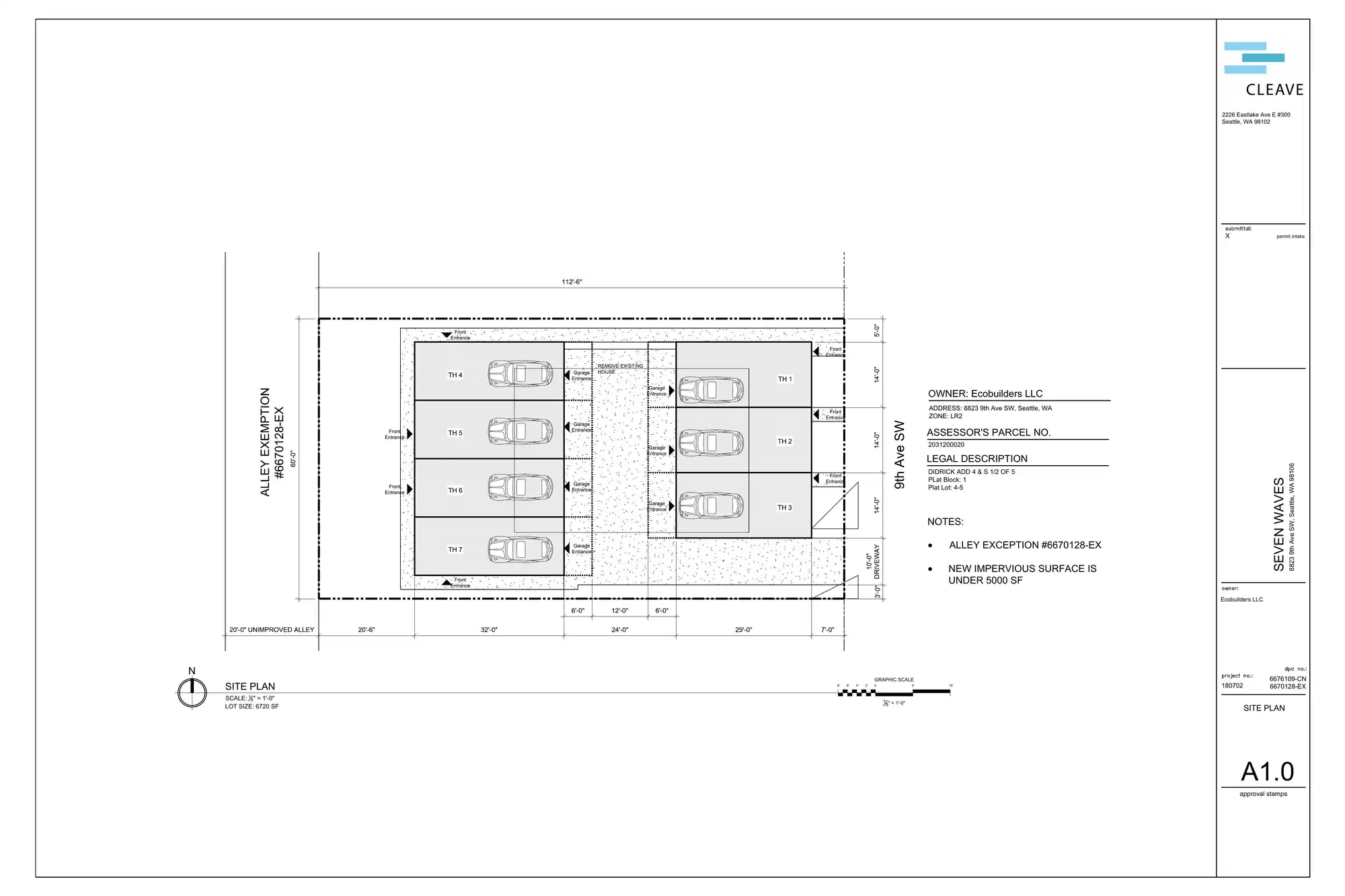 Site plan for 8823 9th Ave SW
